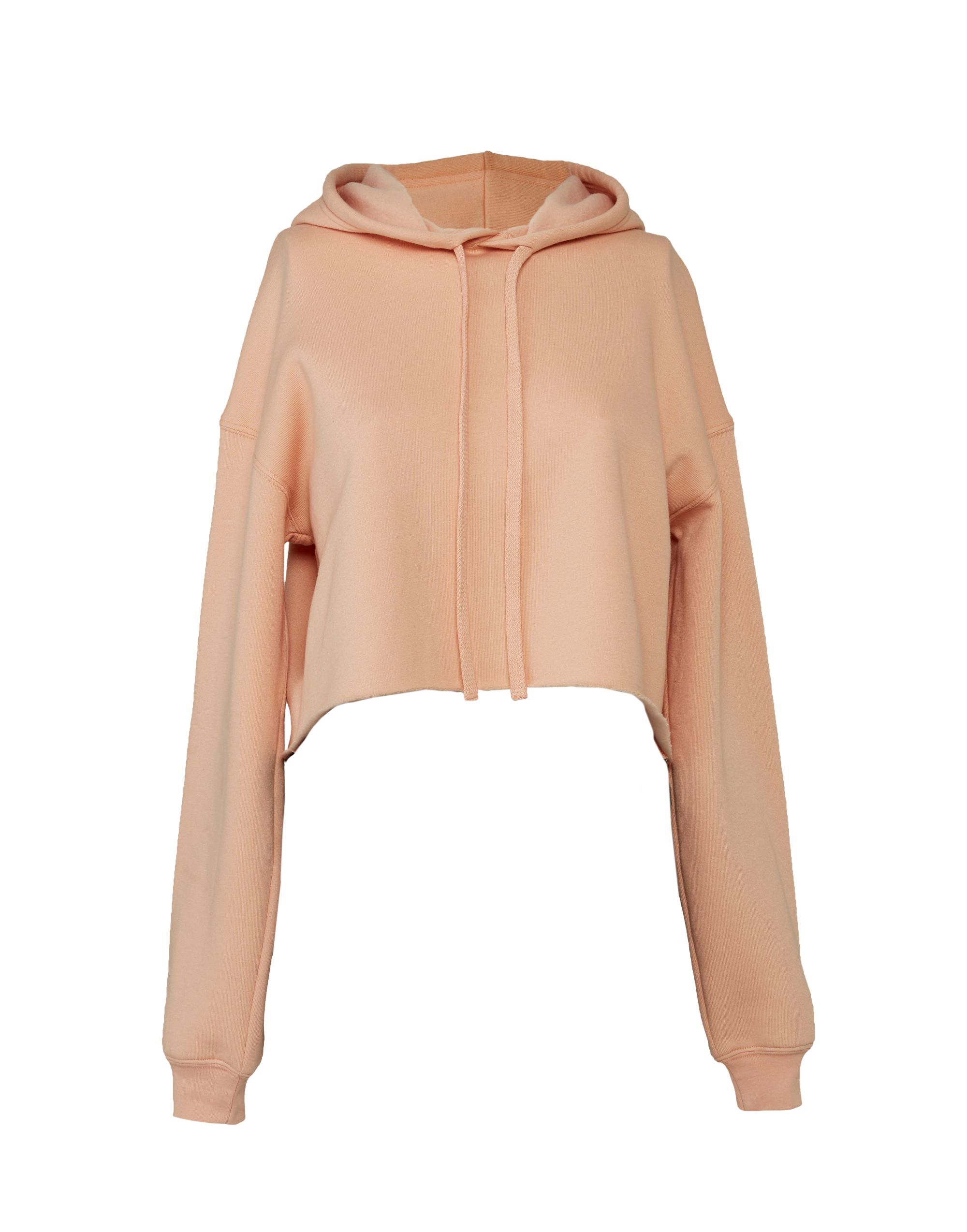 BE7502 Women’s Cropped Fleece Hoodie Peach