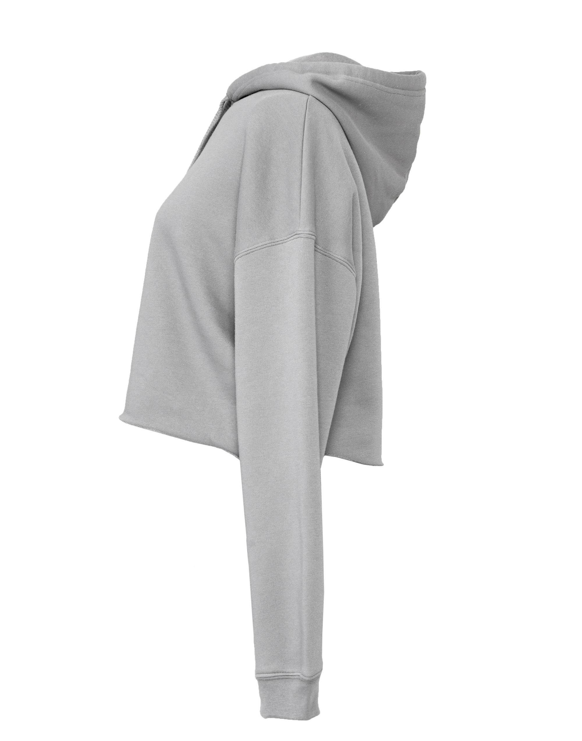 BE7502 Women’s Cropped Fleece Hoodie Storm Grey