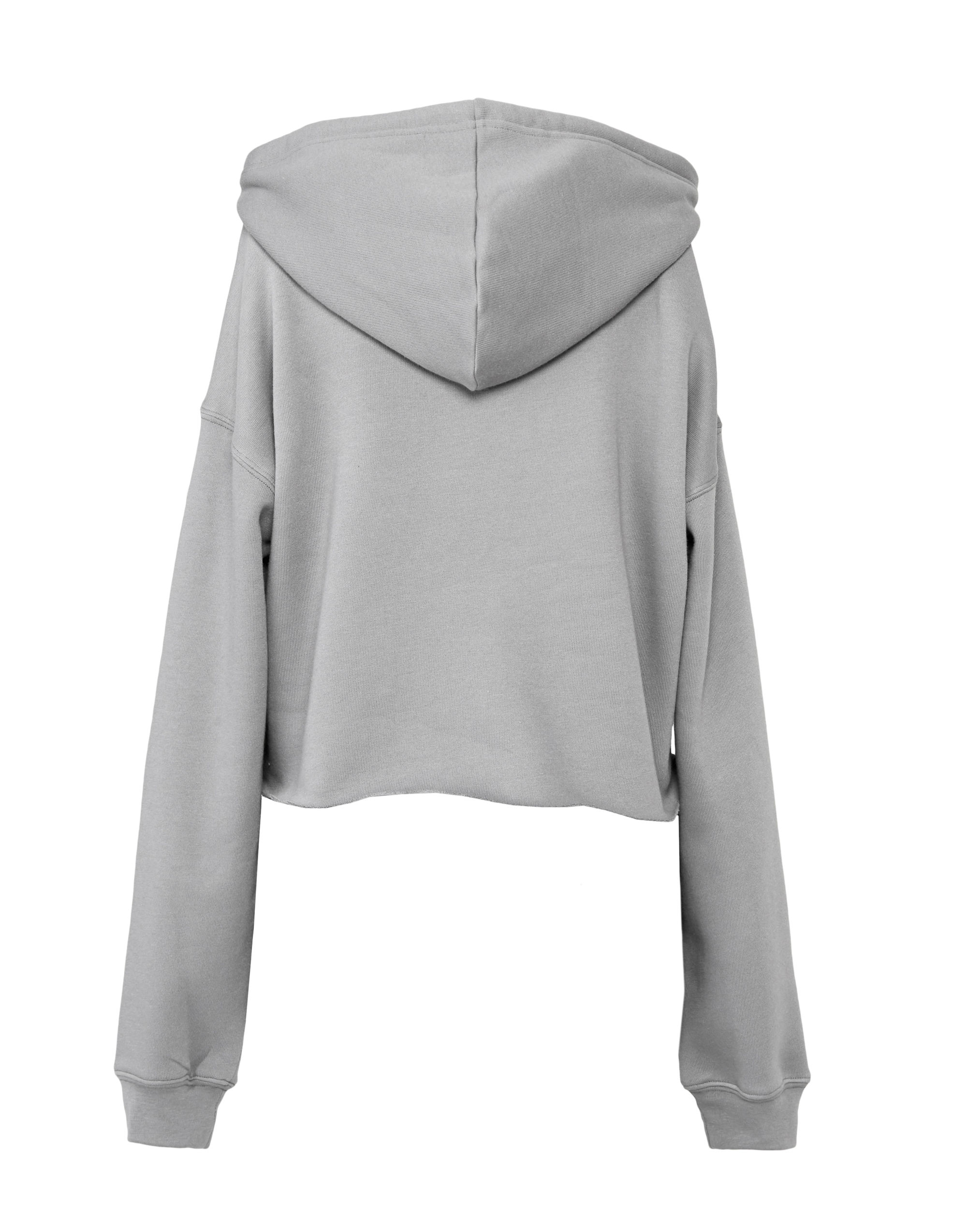 BE7502 Women’s Cropped Fleece Hoodie Storm Grey