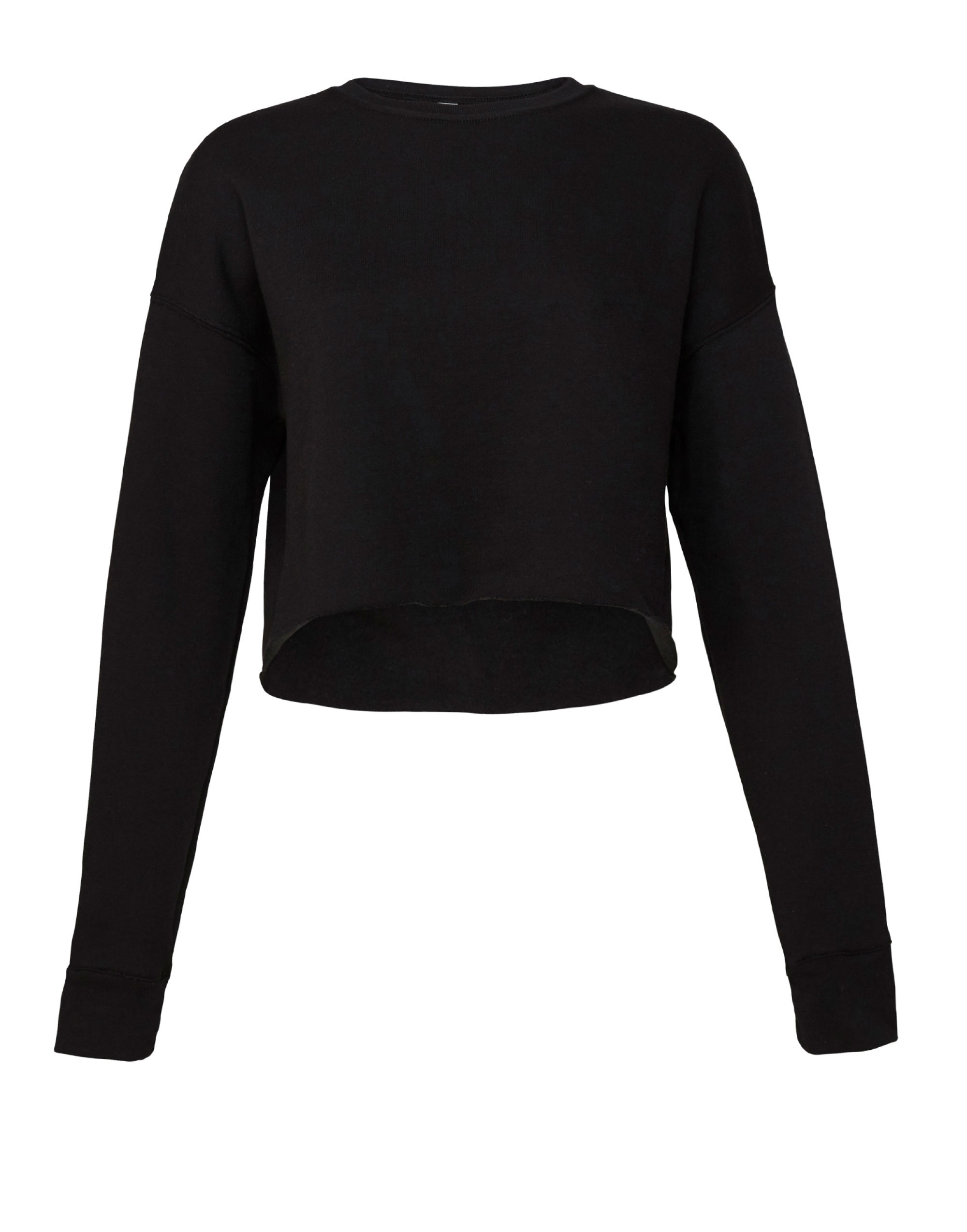 BE7503 Women’s Cropped Crew Fleece Black BE7503 Women’s Cropped Crew Fleece Black