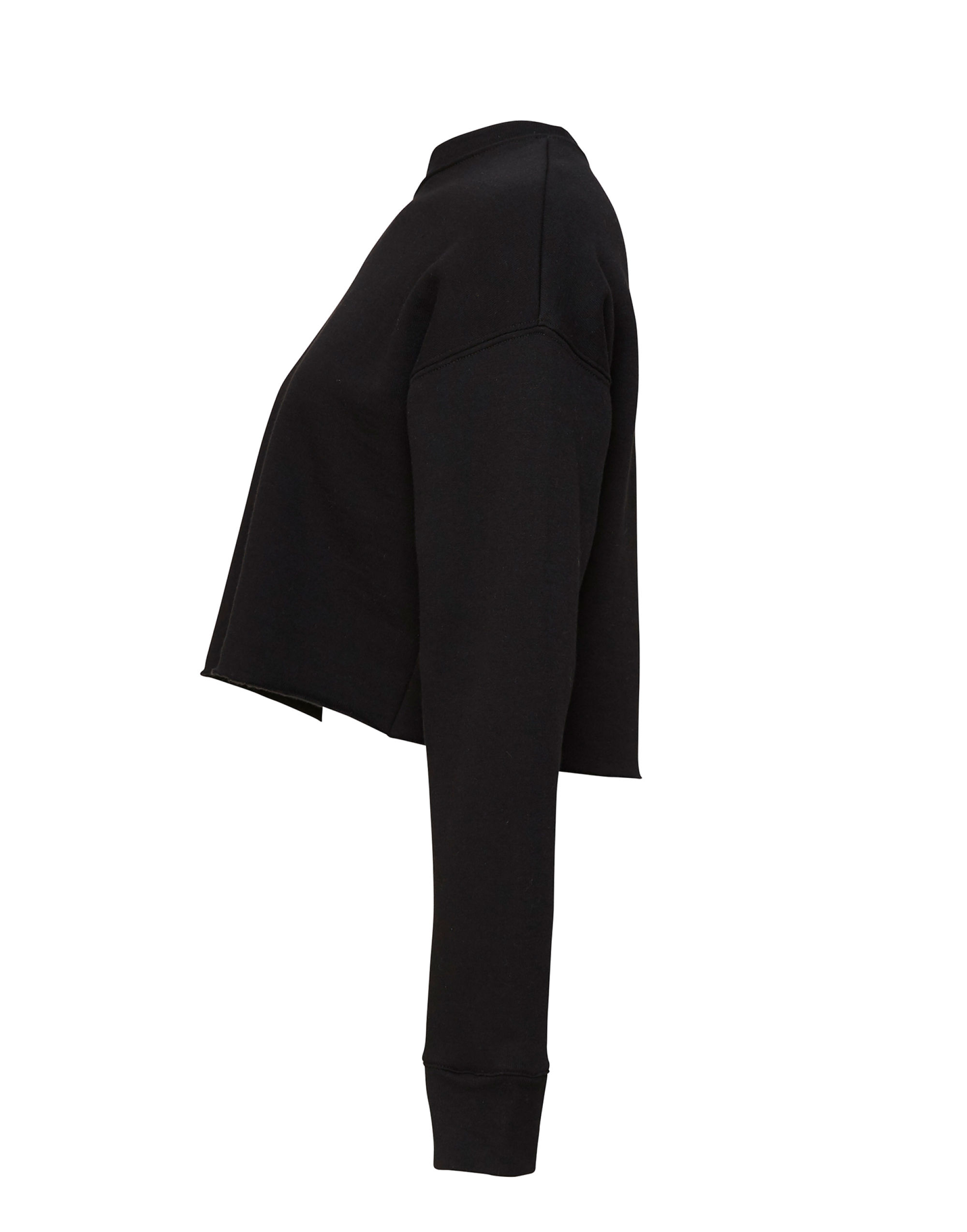 BE7503 Women’s Cropped Crew Fleece Black