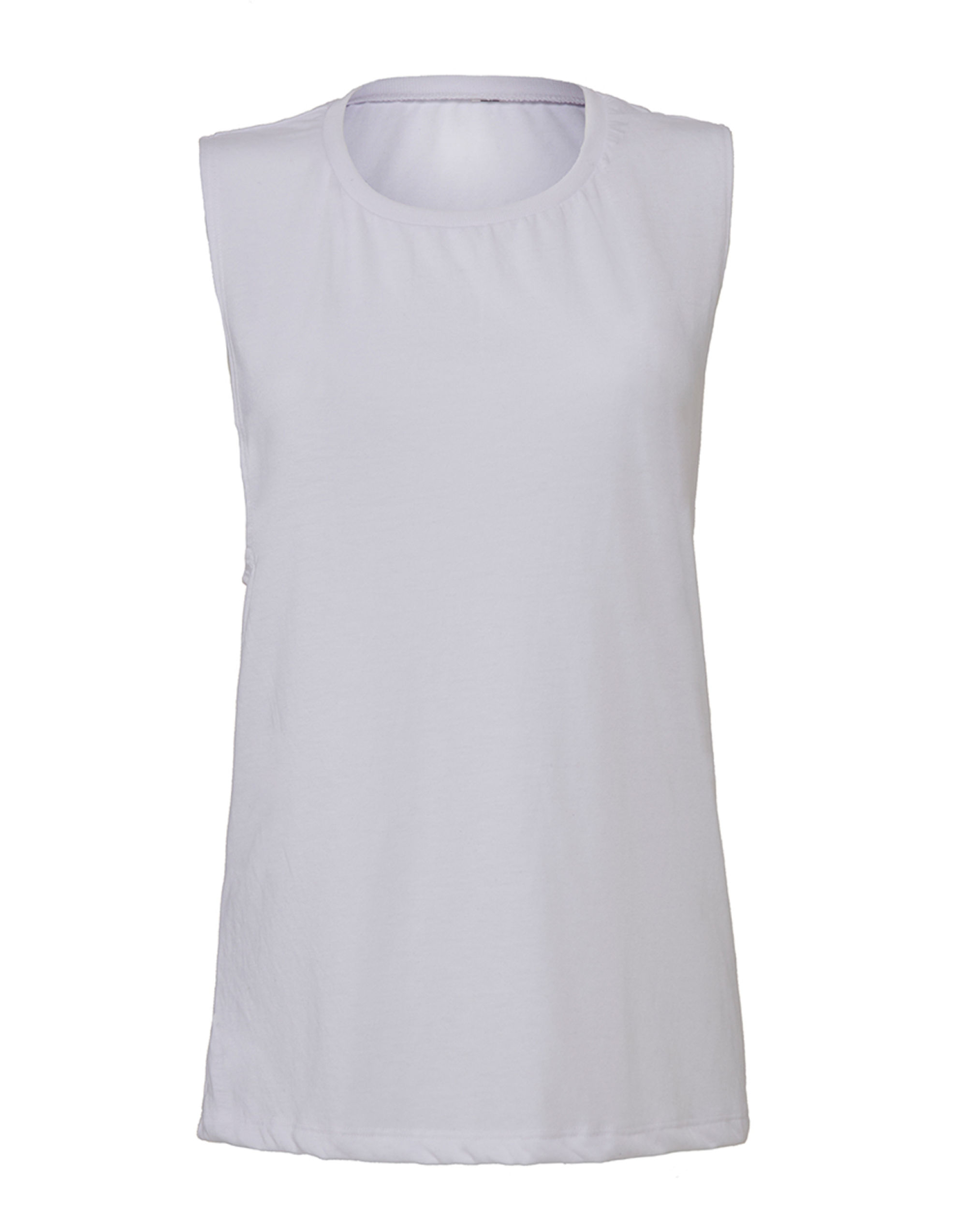 White Women’s Flowy Scoop Muscle Tank