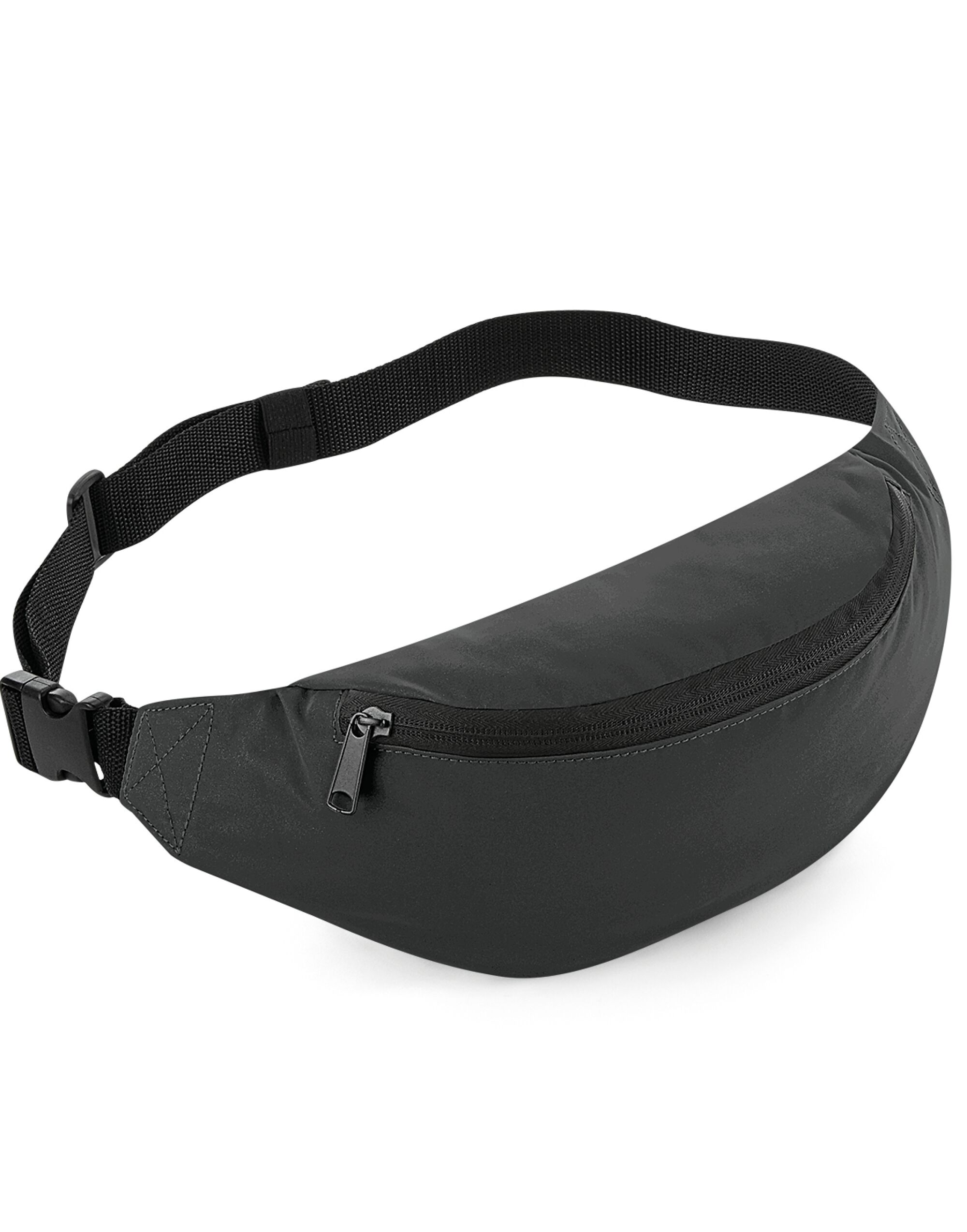 Black/Reflective Reflective Belt Bag