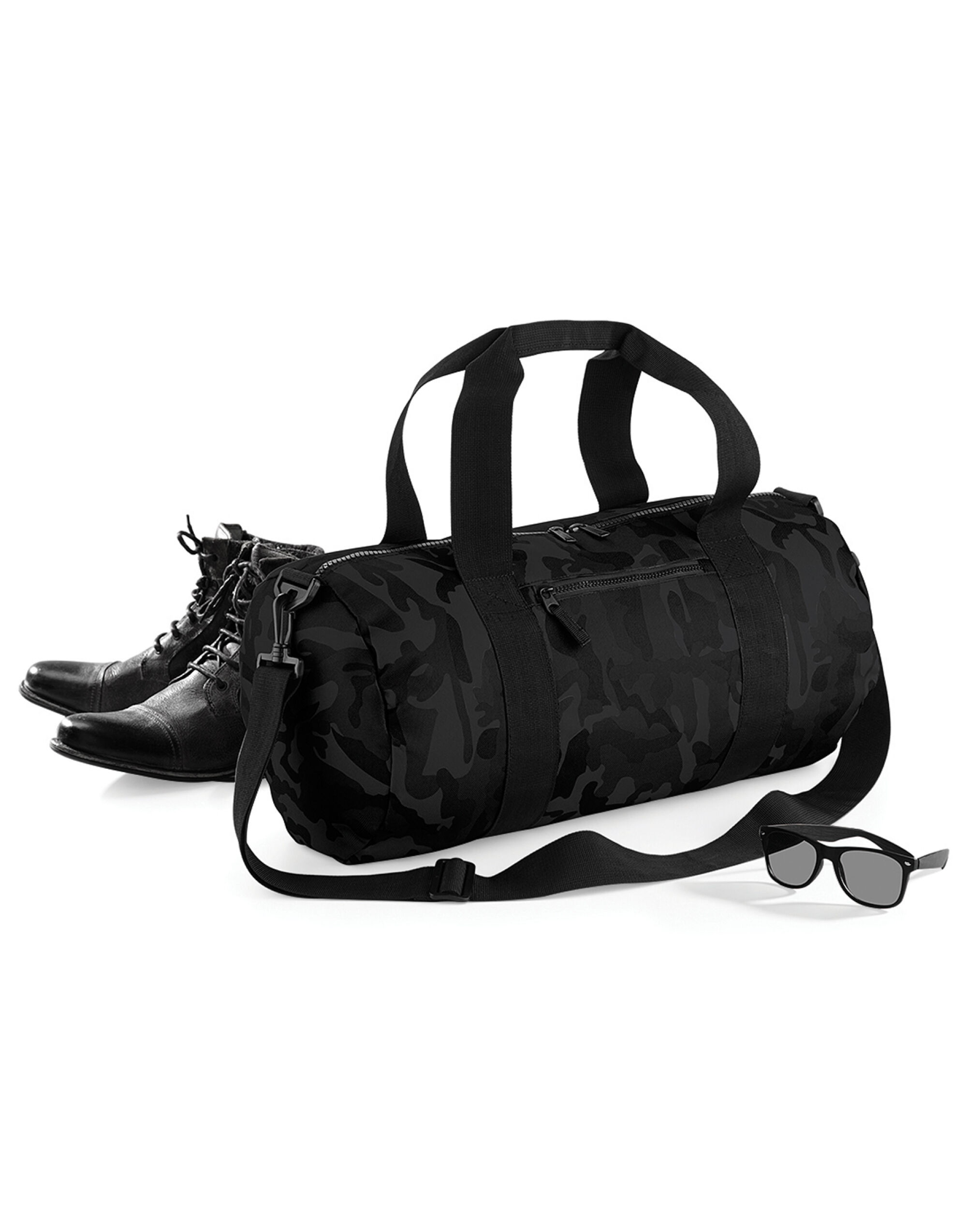 Midnight Camo Camo Barrel Bag