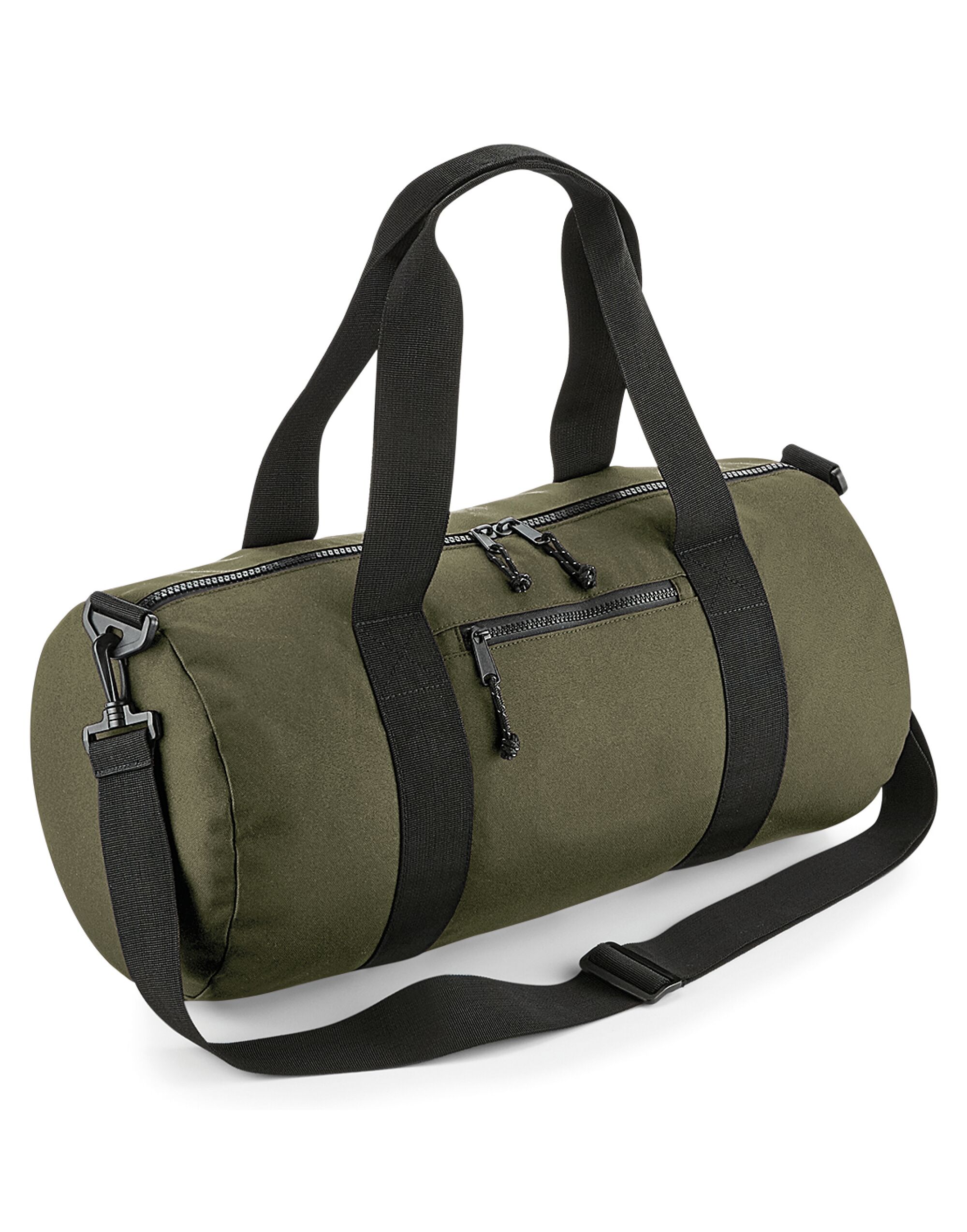 Military Green Recycled Barrel Bag