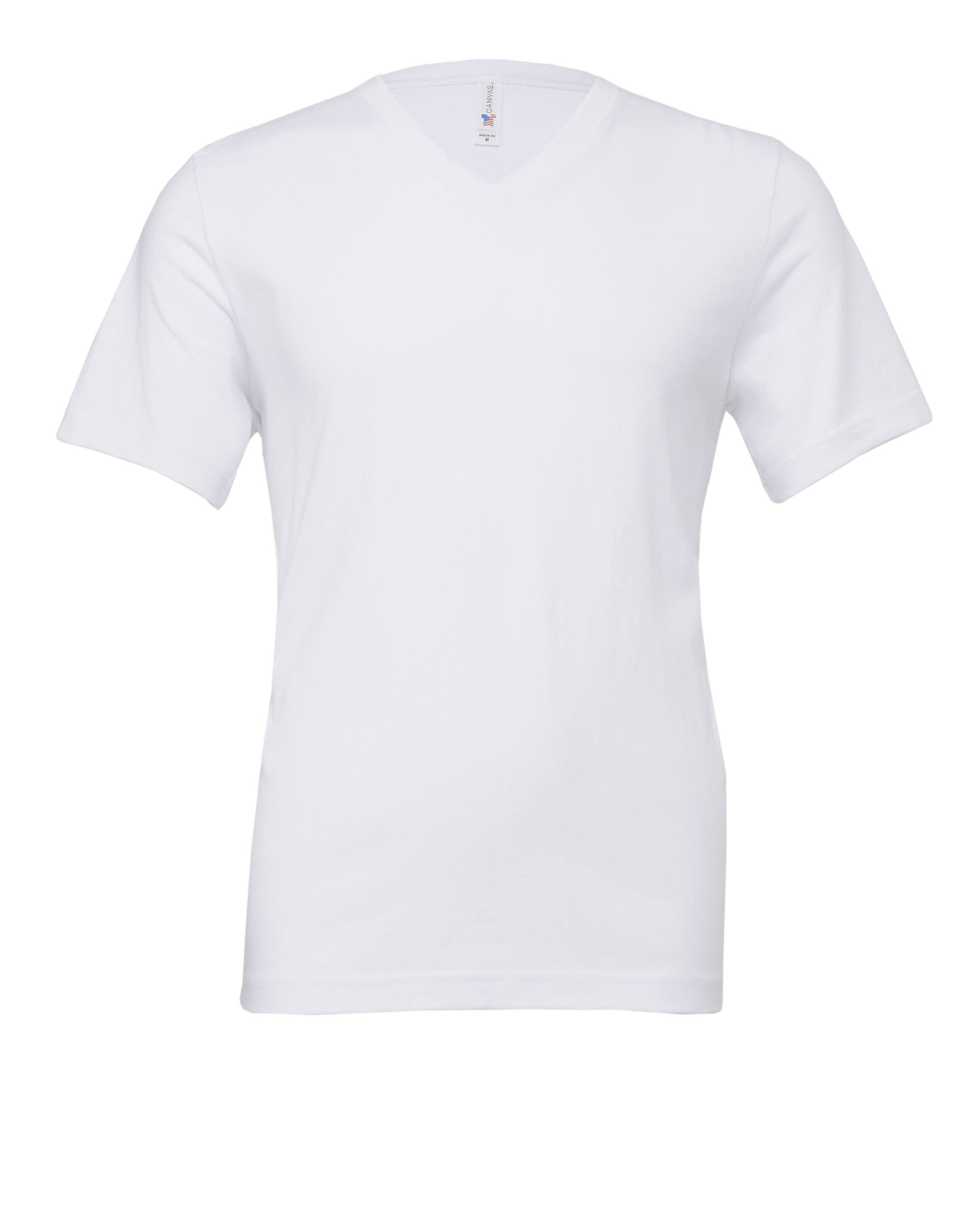 CA3005 Canvas Unisex Jersey Short Sleeve V-Neck Tee White