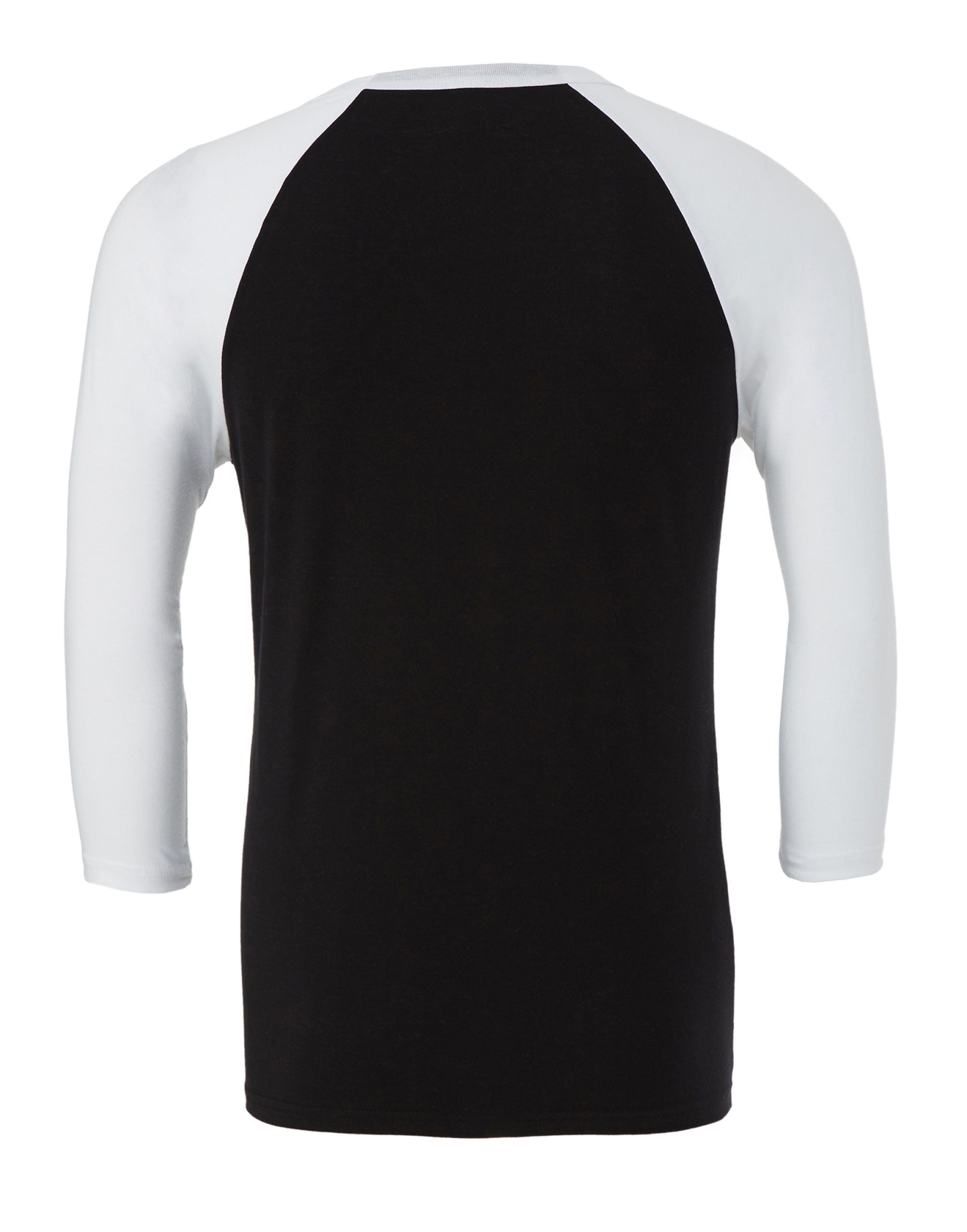 CA3200 Canvas Unisex 3/4 Sleeve Baseball Tee Black/White