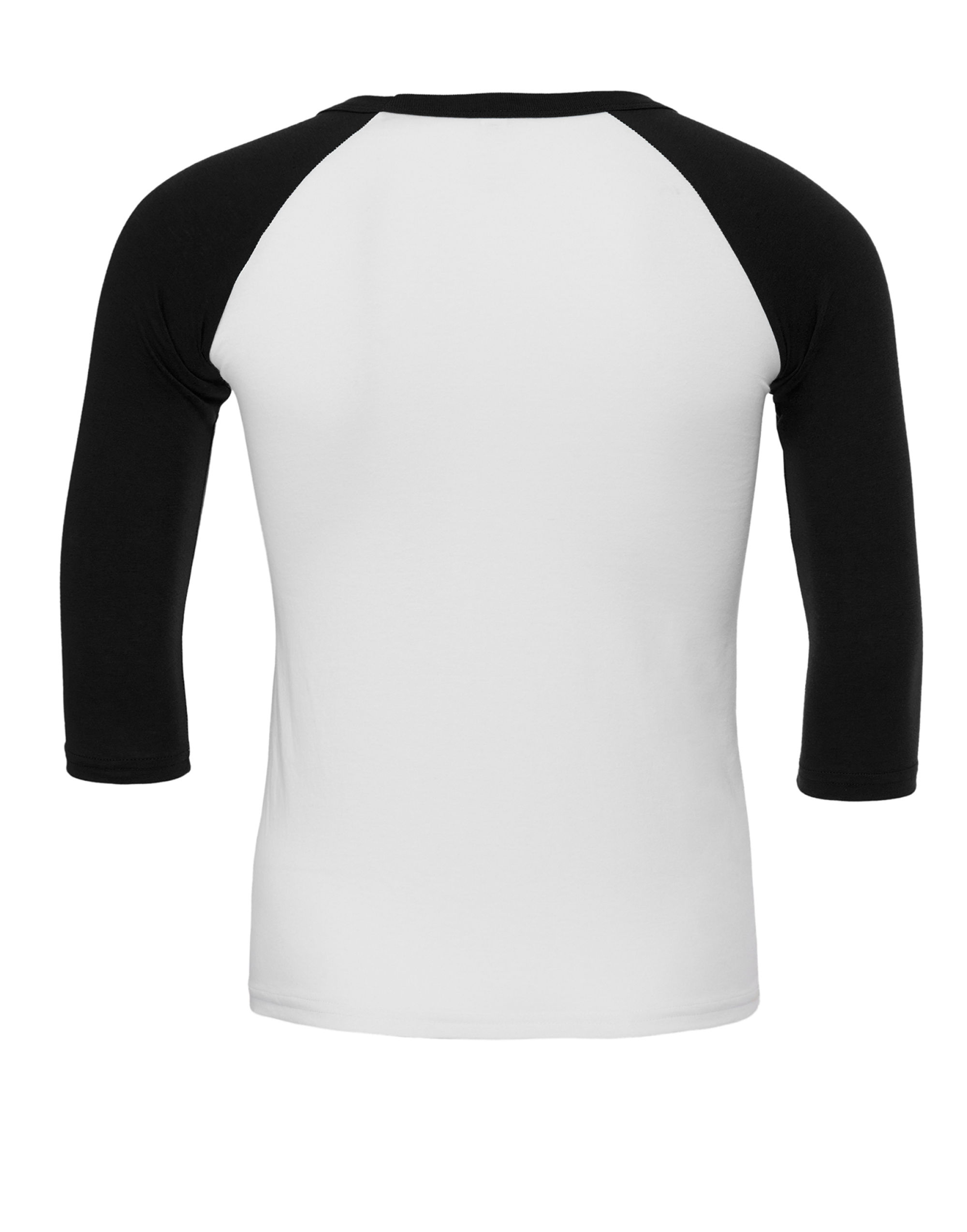 CA3200 Canvas Unisex 3/4 Sleeve Baseball Tee White/Black