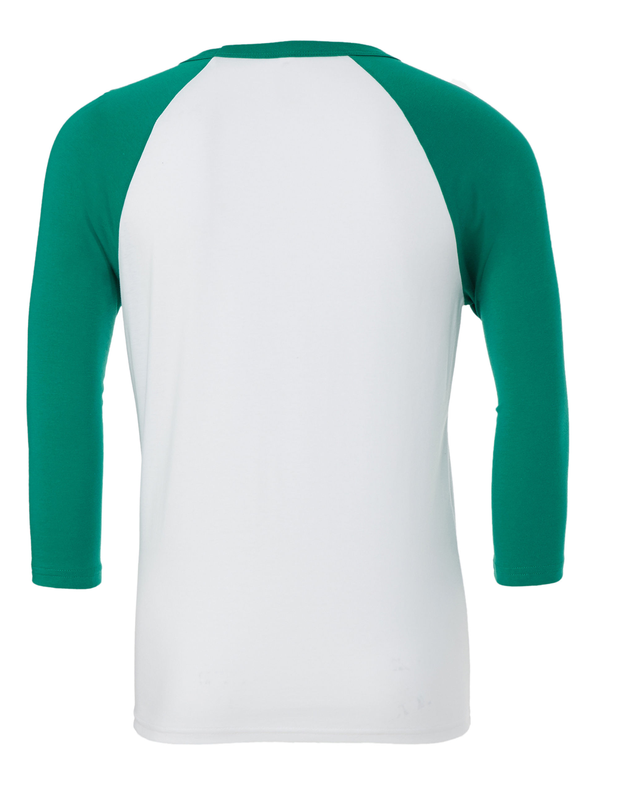 CA3200 Canvas Unisex 3/4 Sleeve Baseball Tee White/Kelly Green