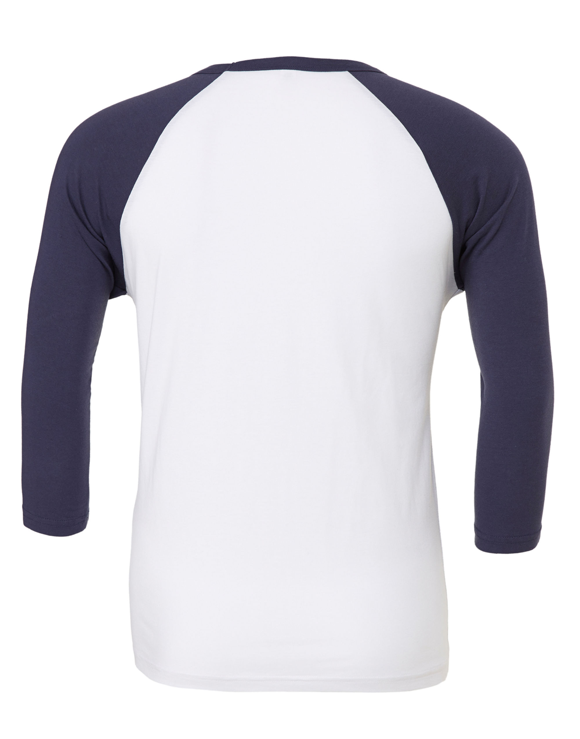 CA3200 White/Navy Canvas Unisex 3/4 Sleeve Baseball Tee
