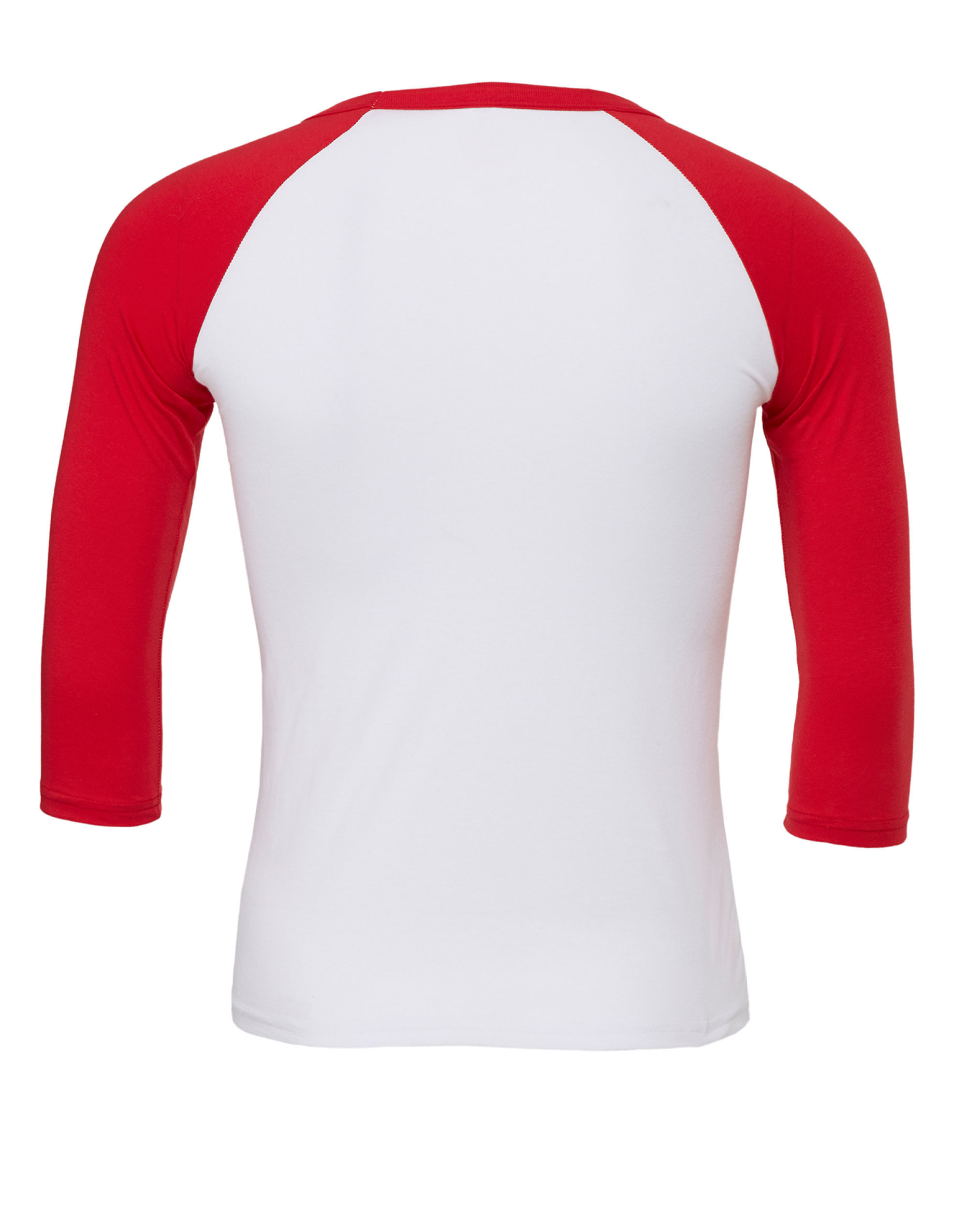 CA3200 Canvas Unisex 3/4 Sleeve Baseball Tee White/Red