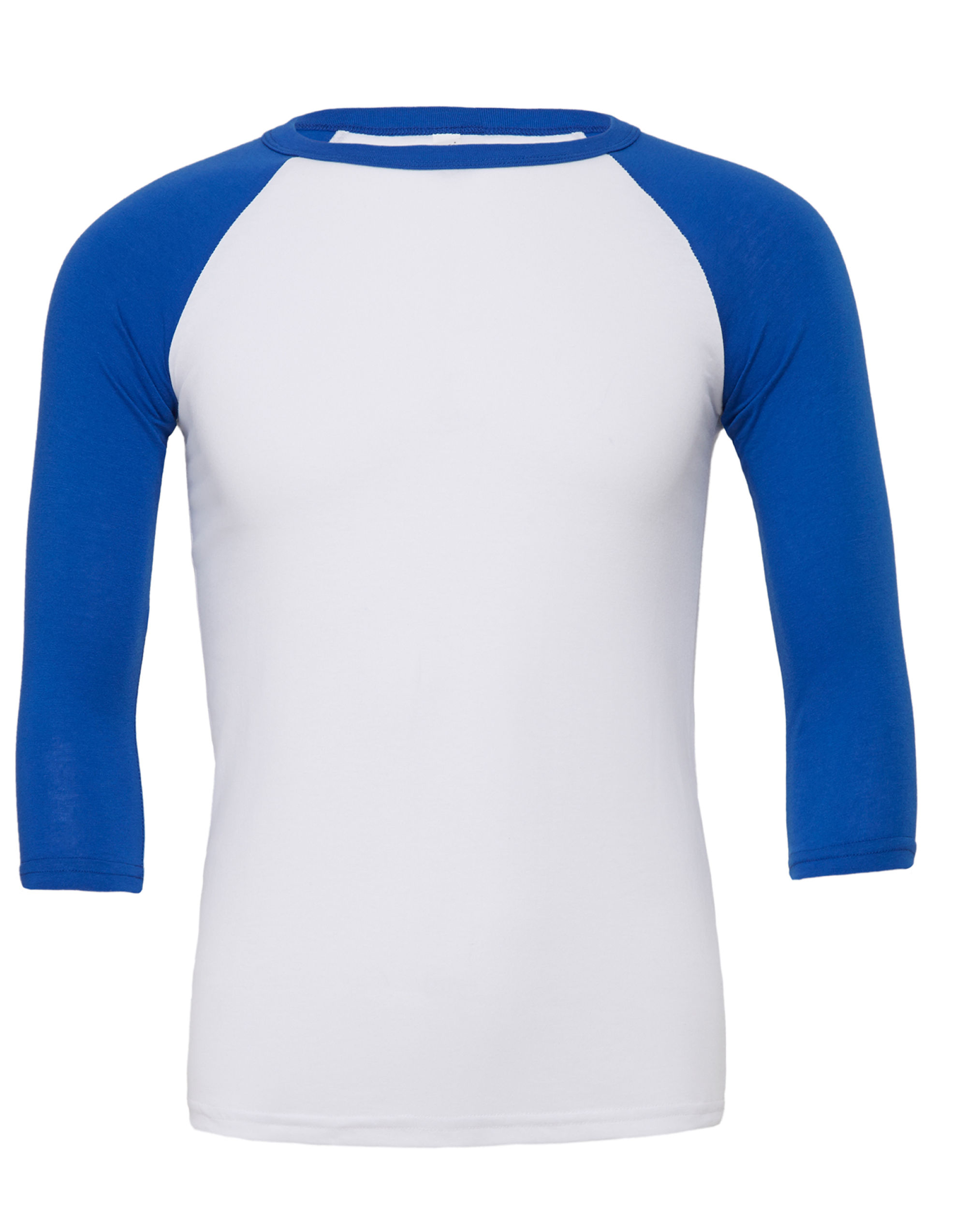 CA3200 Canvas Unisex 3/4 Sleeve Baseball Tee White/True Royal
