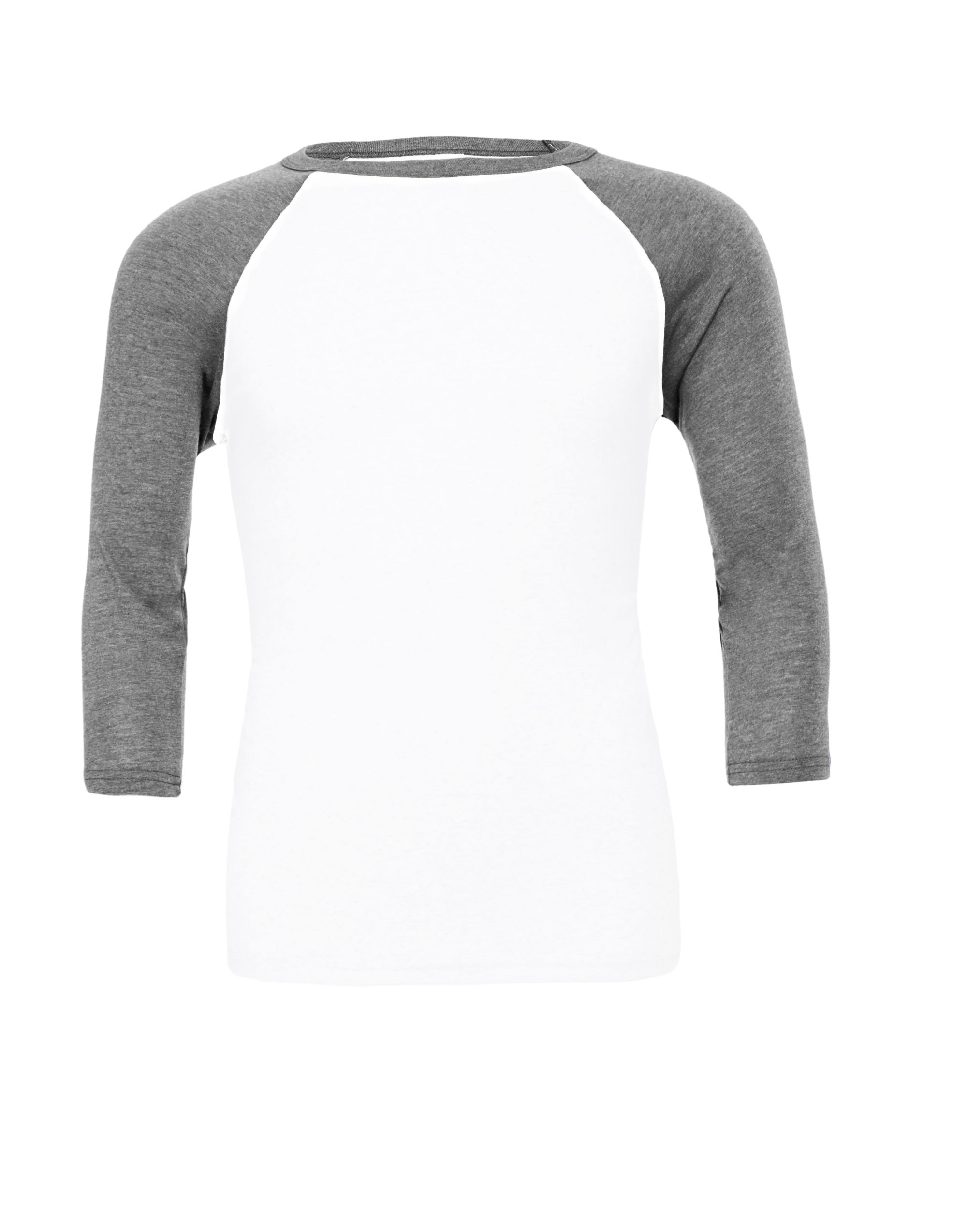 CA3200 Canvas Unisex 3/4 Sleeve Baseball Tee White/Deep Heather