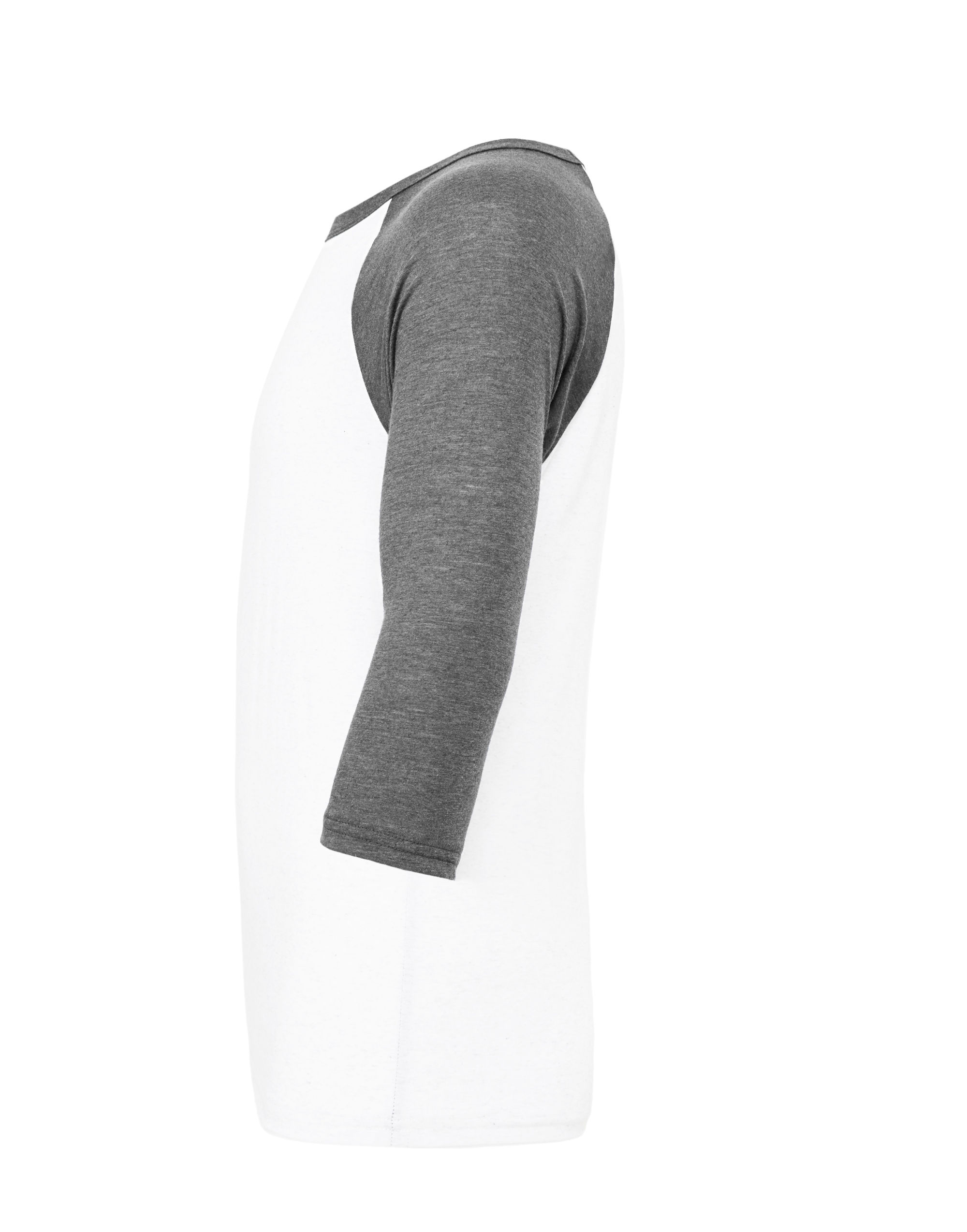 CA3200 Canvas Unisex 3/4 Sleeve Baseball Tee White/Deep Heather