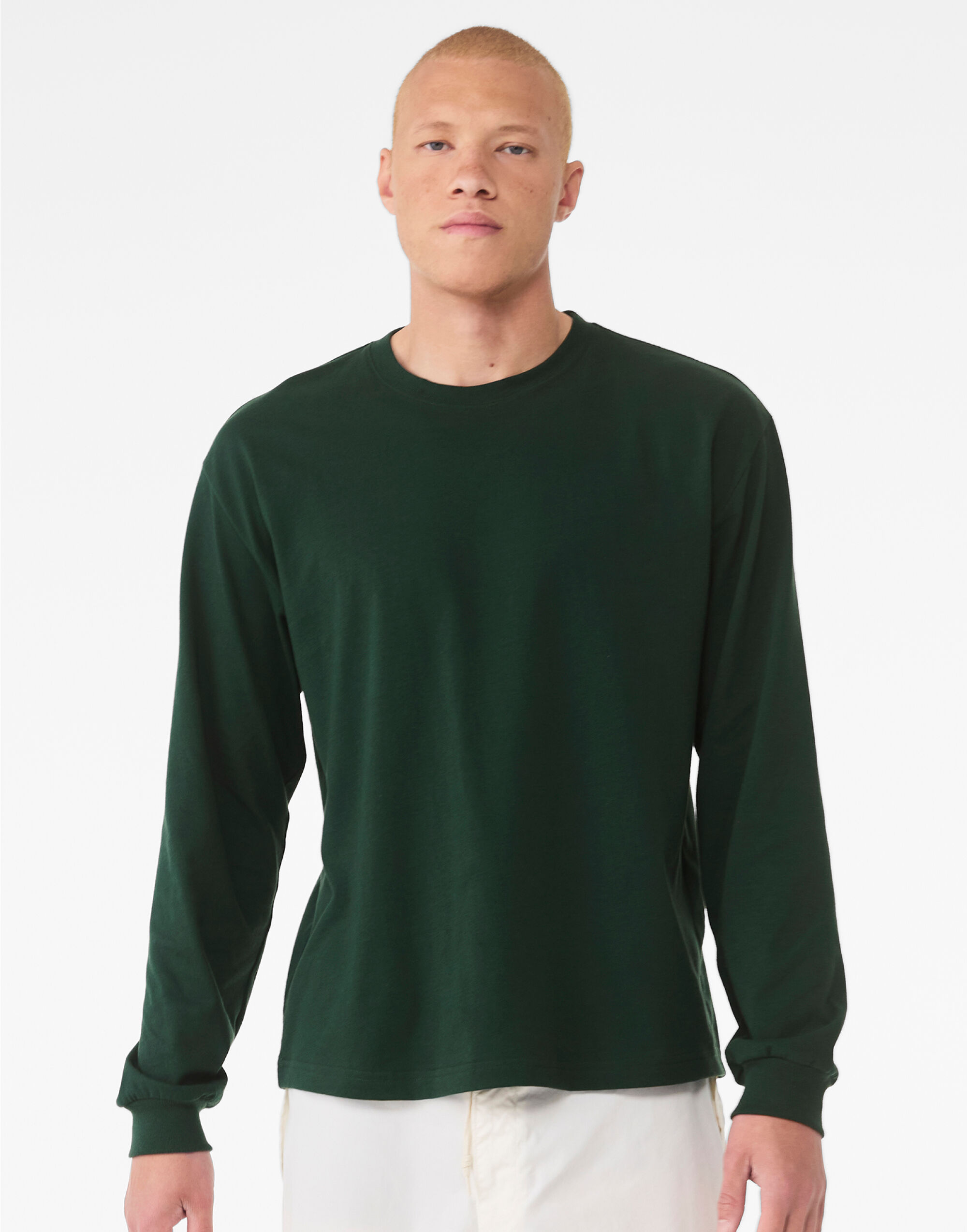 CA3511 Unisex Heavy Boxy Long Sleeve Tee Forest Green