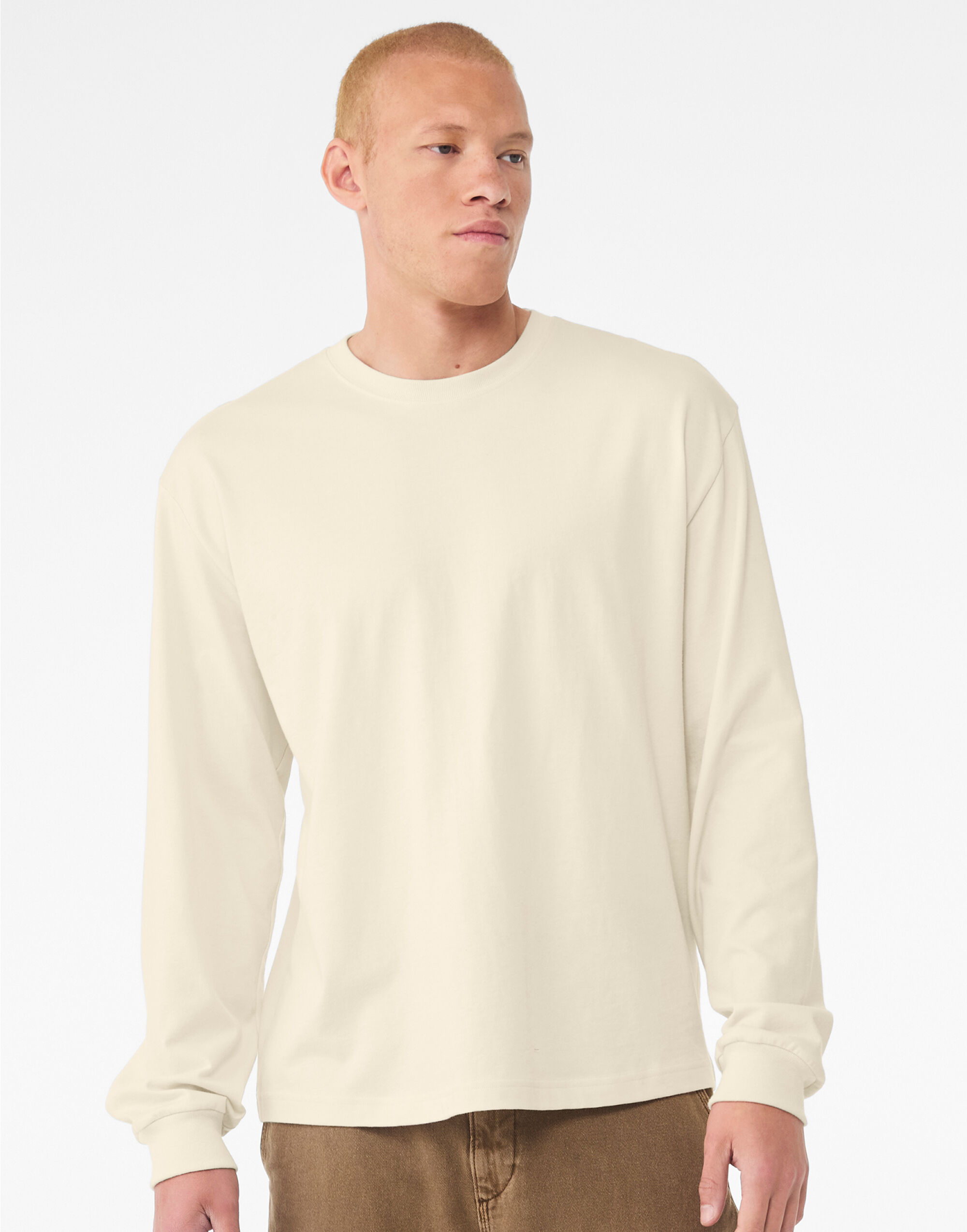 CA3511 Unisex Heavy Boxy Long Sleeve Tee Natural