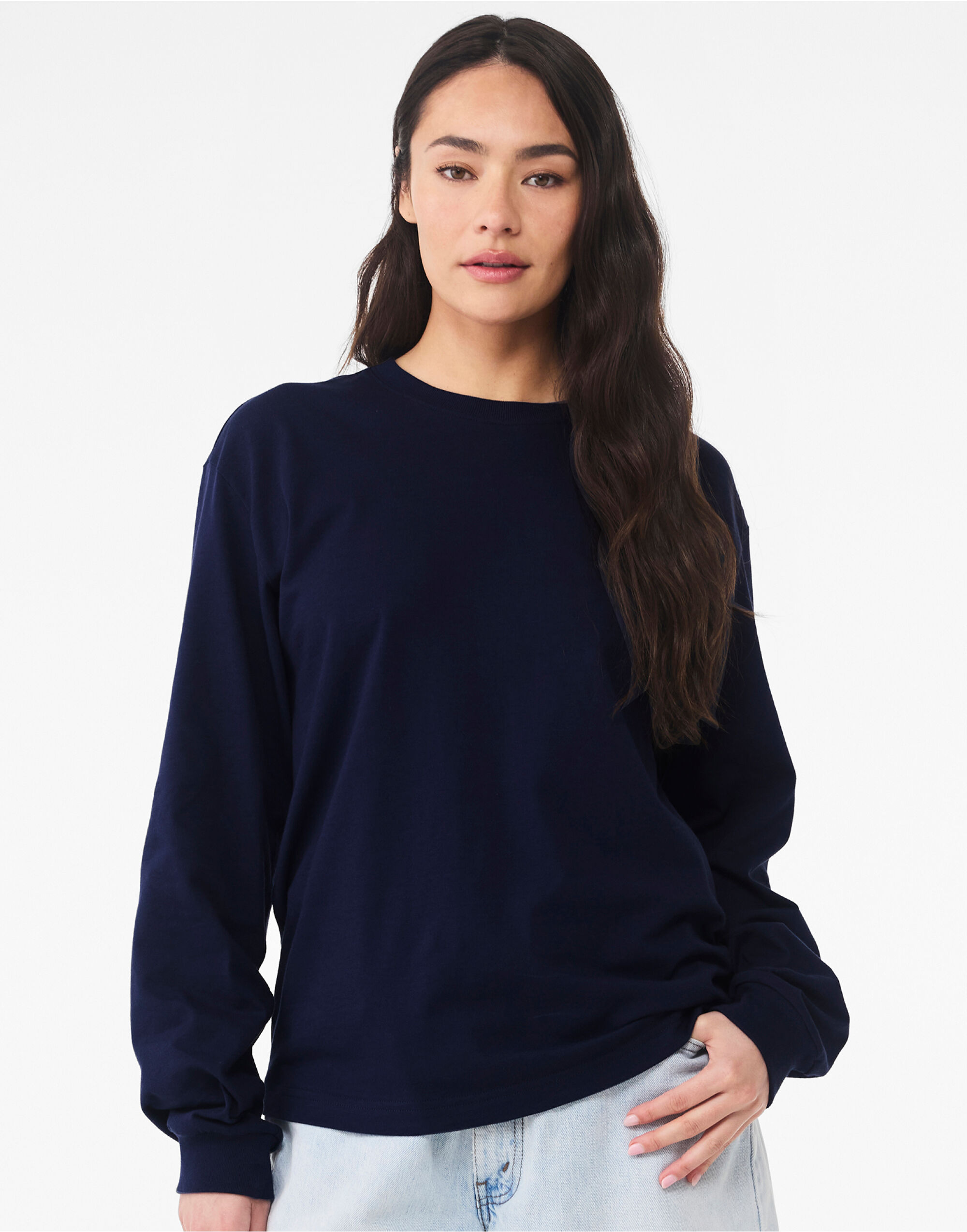 CA3511 Unisex Heavy Boxy Long Sleeve Tee Navy
