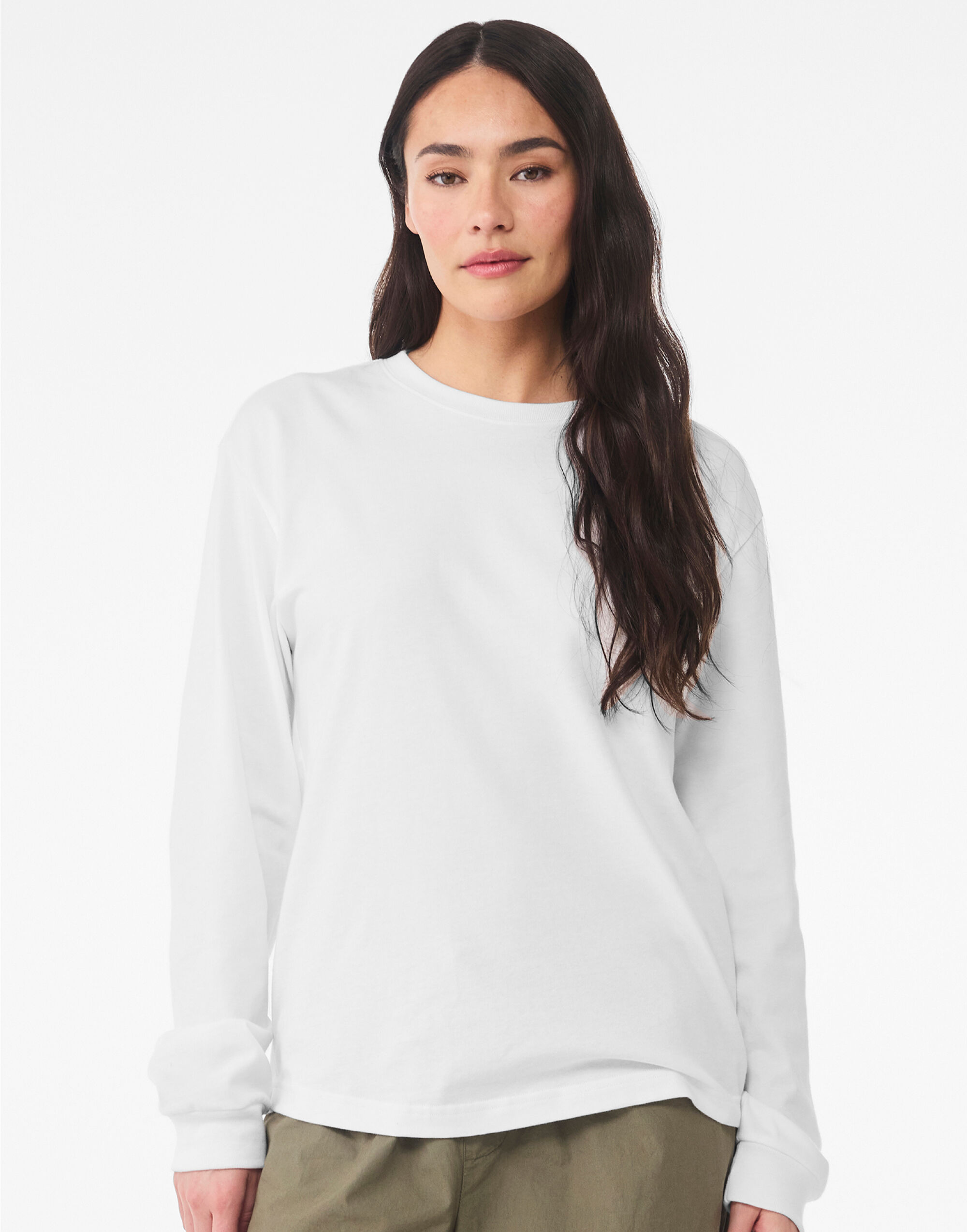 CA3511 Unisex Heavy Boxy Long Sleeve Tee White