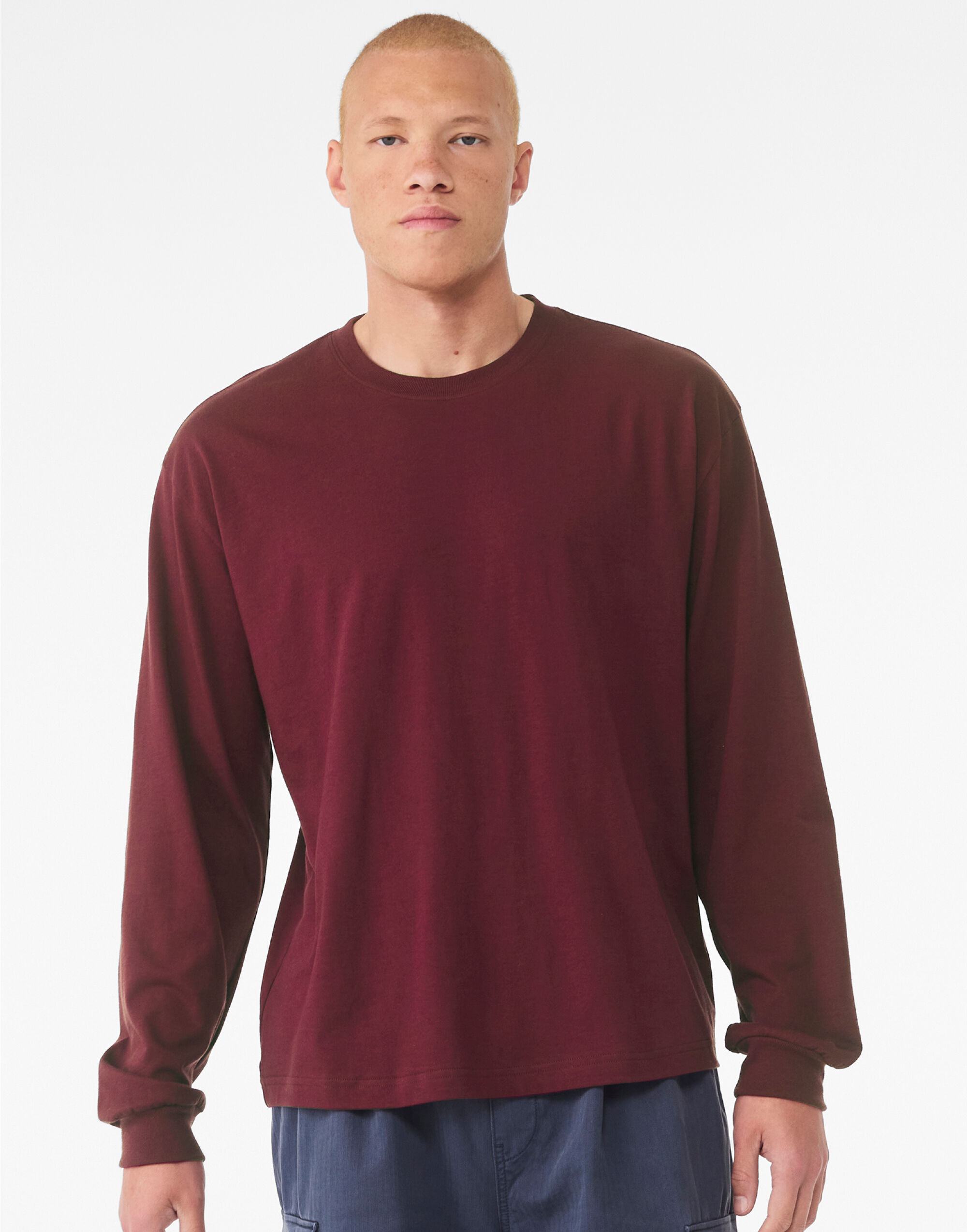 CA3511 Unisex Heavy Boxy Long Sleeve Tee Maroon CA3511 Unisex Heavy Boxy Long Sleeve Tee Maroon