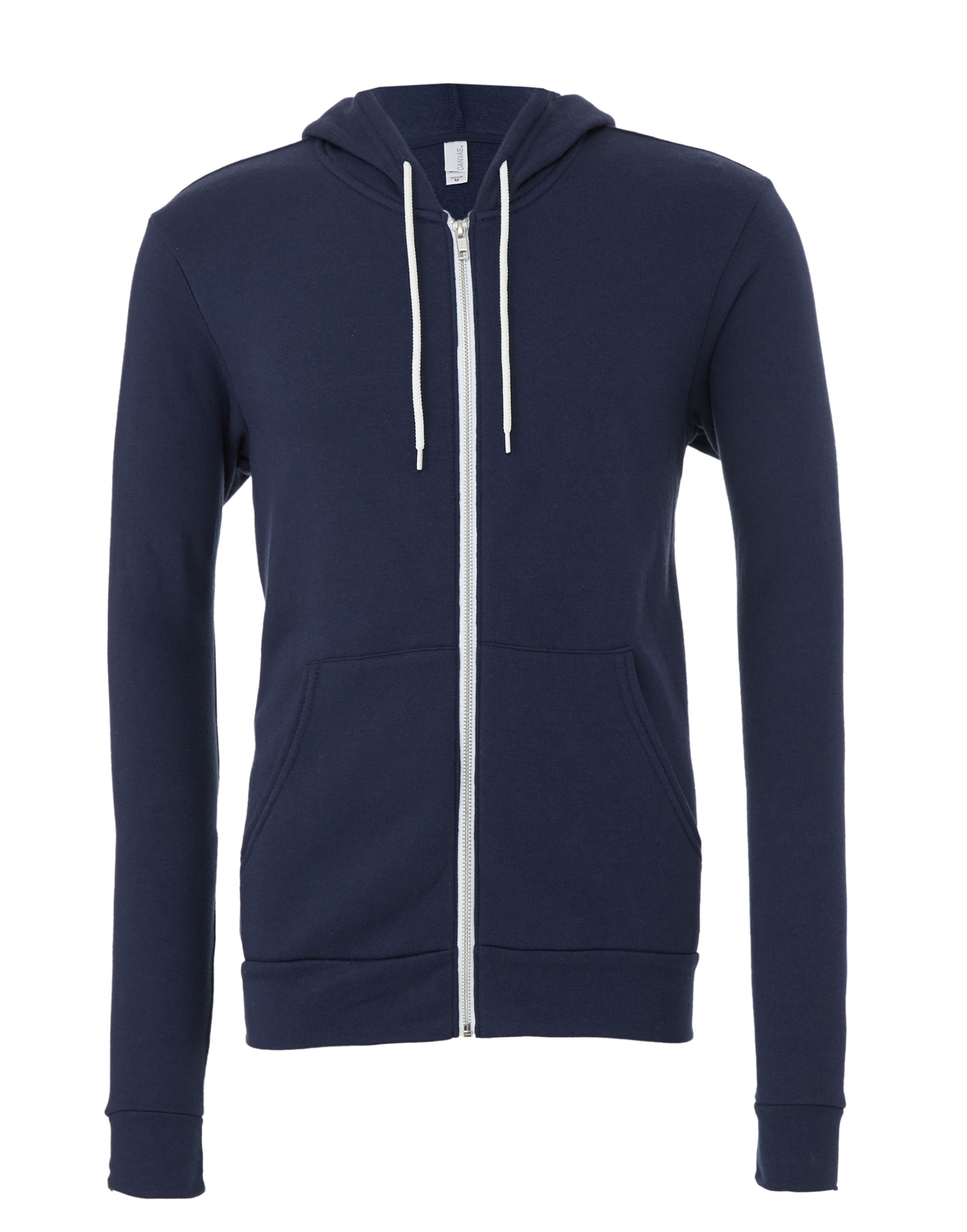 CA3739 Canvas Unisex Poly-Cotton Fleece Full-Zip Hoodie Navy