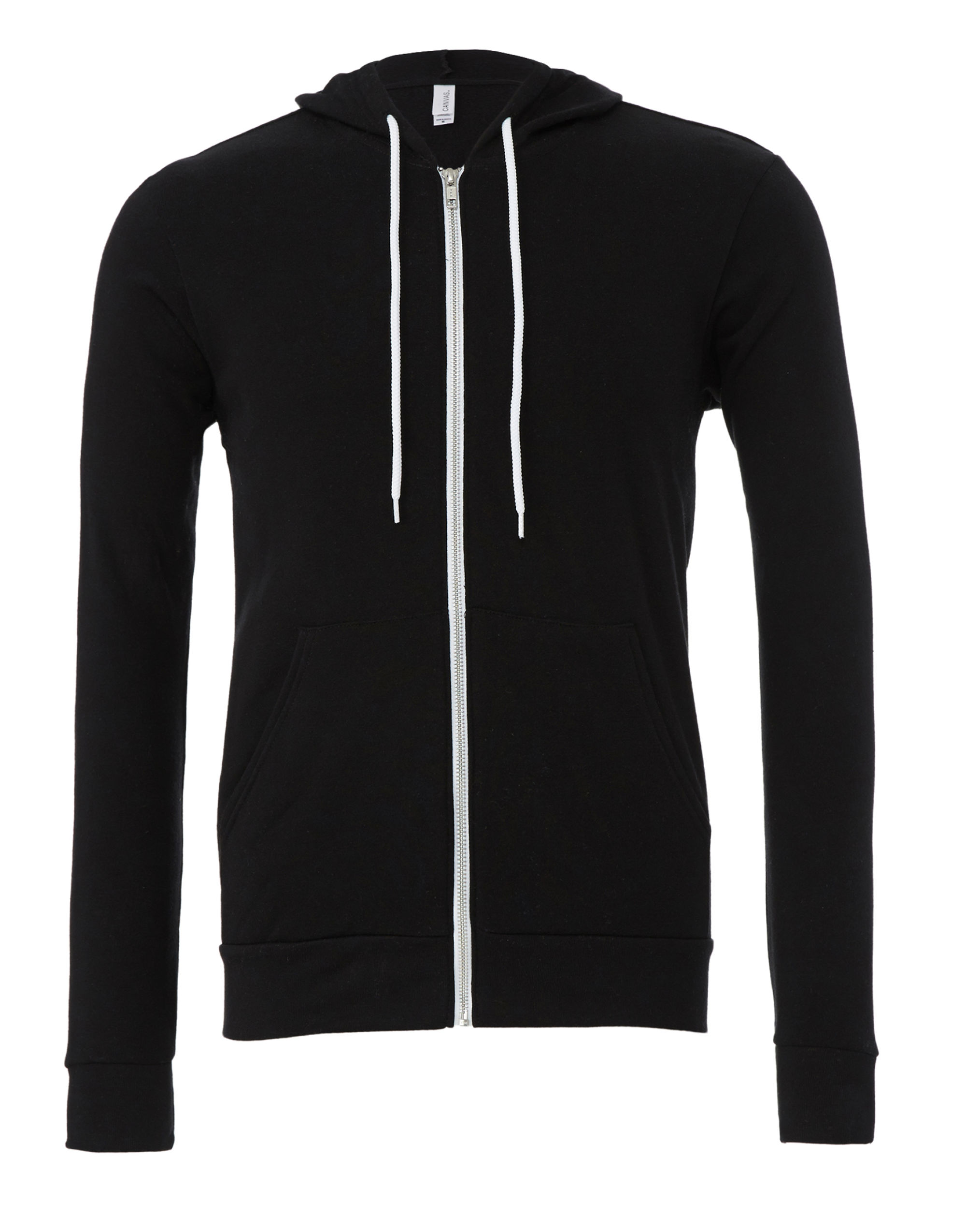 CA3739 Canvas Unisex Poly-Cotton Fleece Full-Zip Hoodie Black