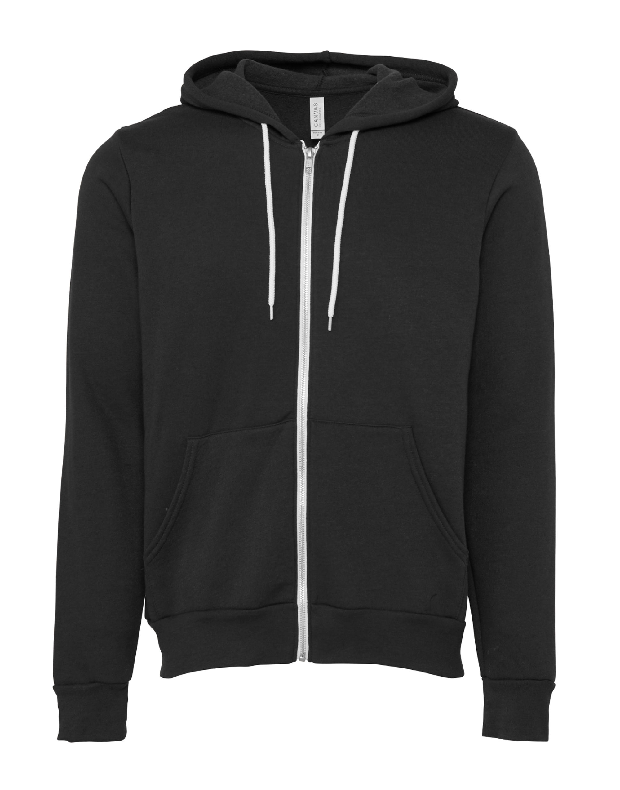 CA3739 Canvas Unisex Poly-Cotton Fleece Full-Zip Hoodie DTG Dark Grey