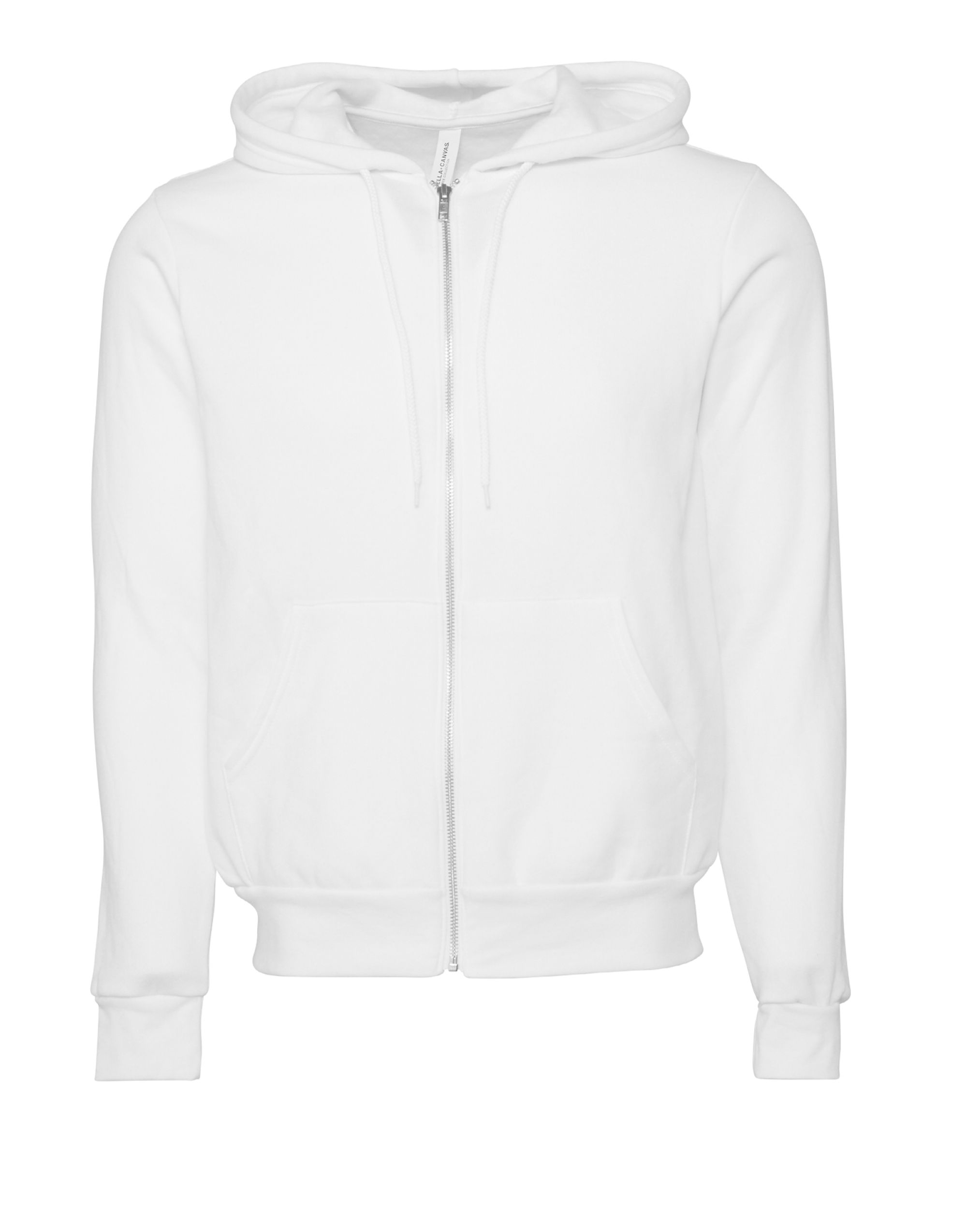 CA3739 Canvas Unisex Poly-Cotton Fleece Full-Zip Hoodie DTG White