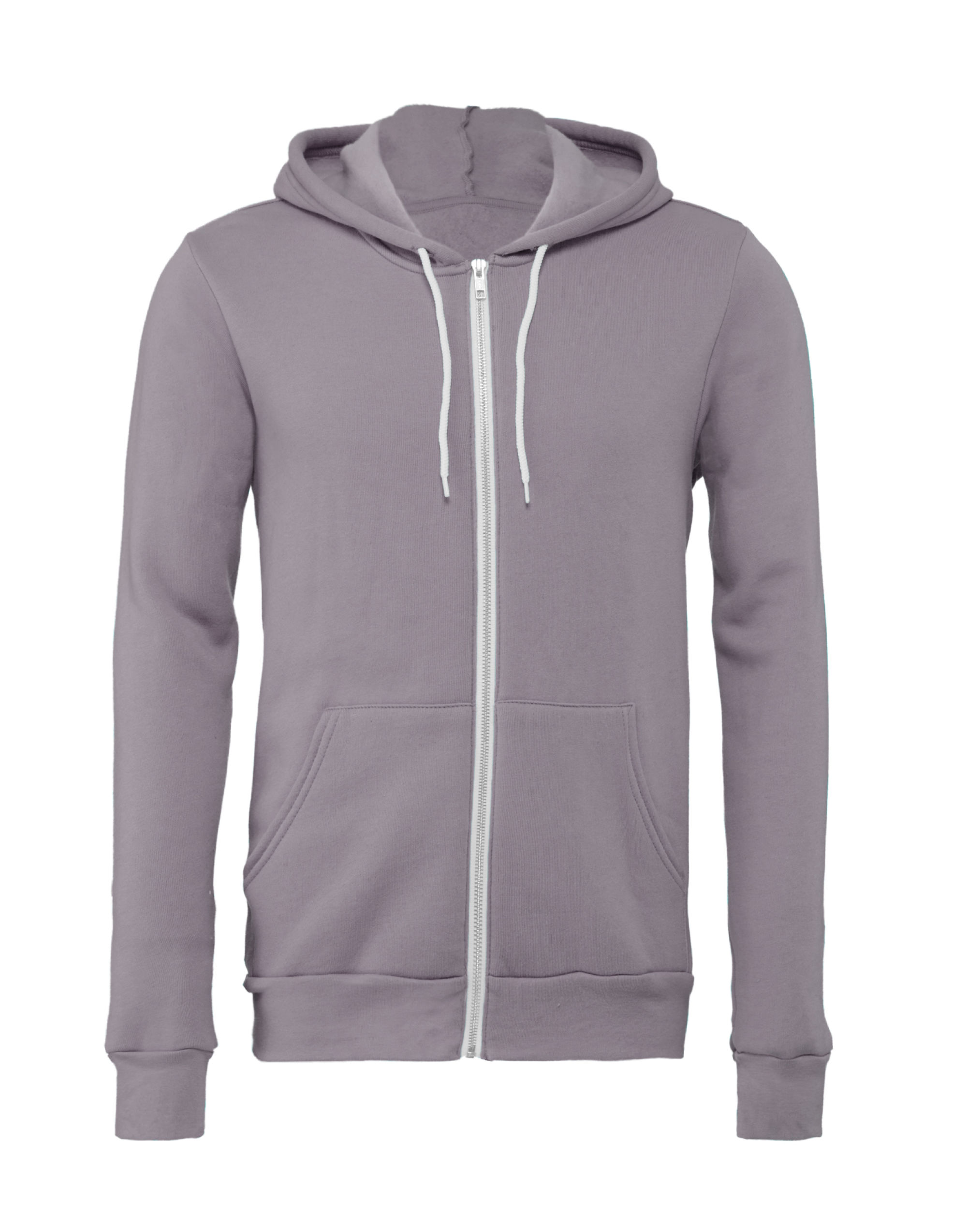 CA3739 Canvas Unisex Poly-Cotton Fleece Full-Zip Hoodie Storm Grey