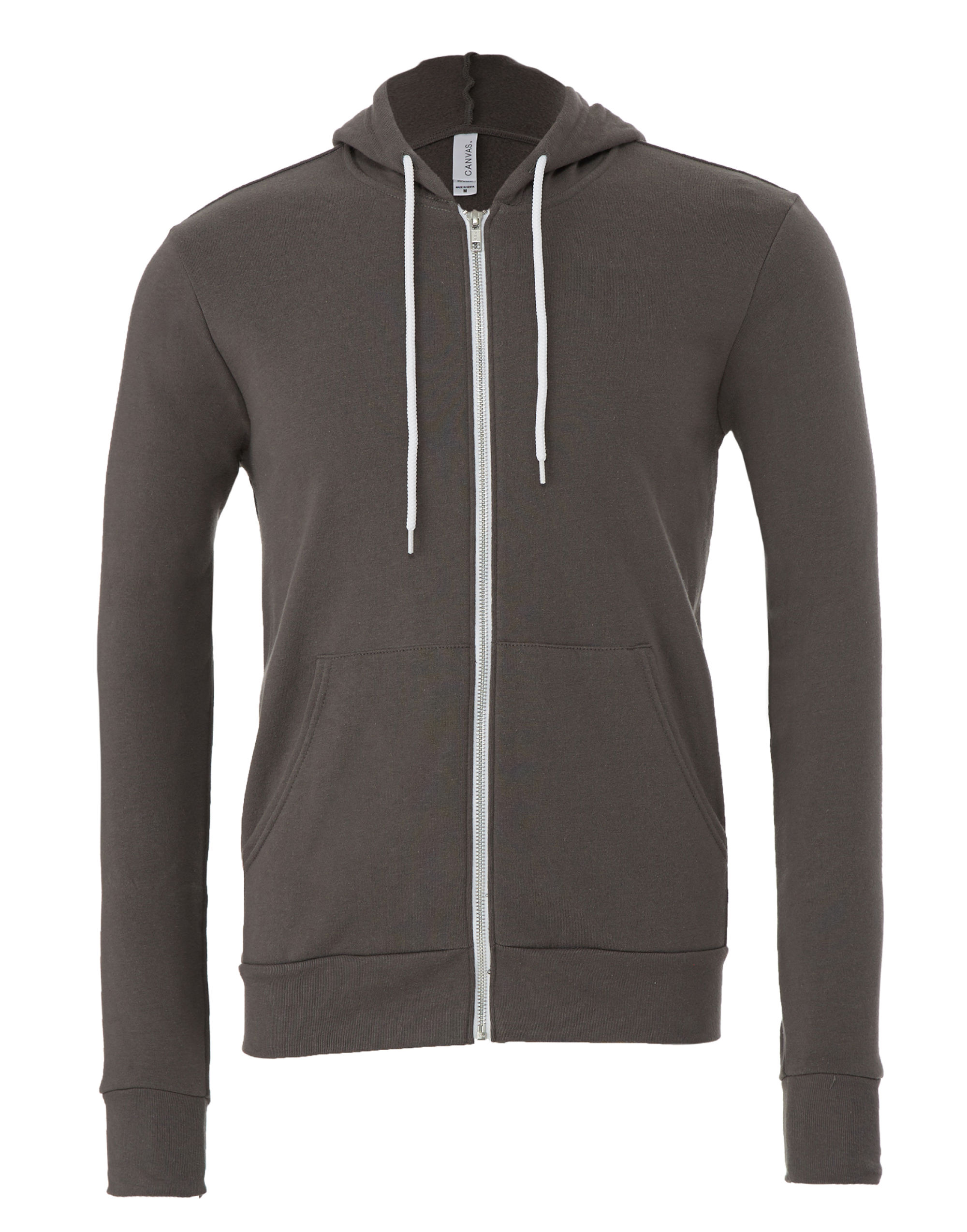 CA3739 Canvas Unisex Poly-Cotton Fleece Full-Zip Hoodie Asphalt