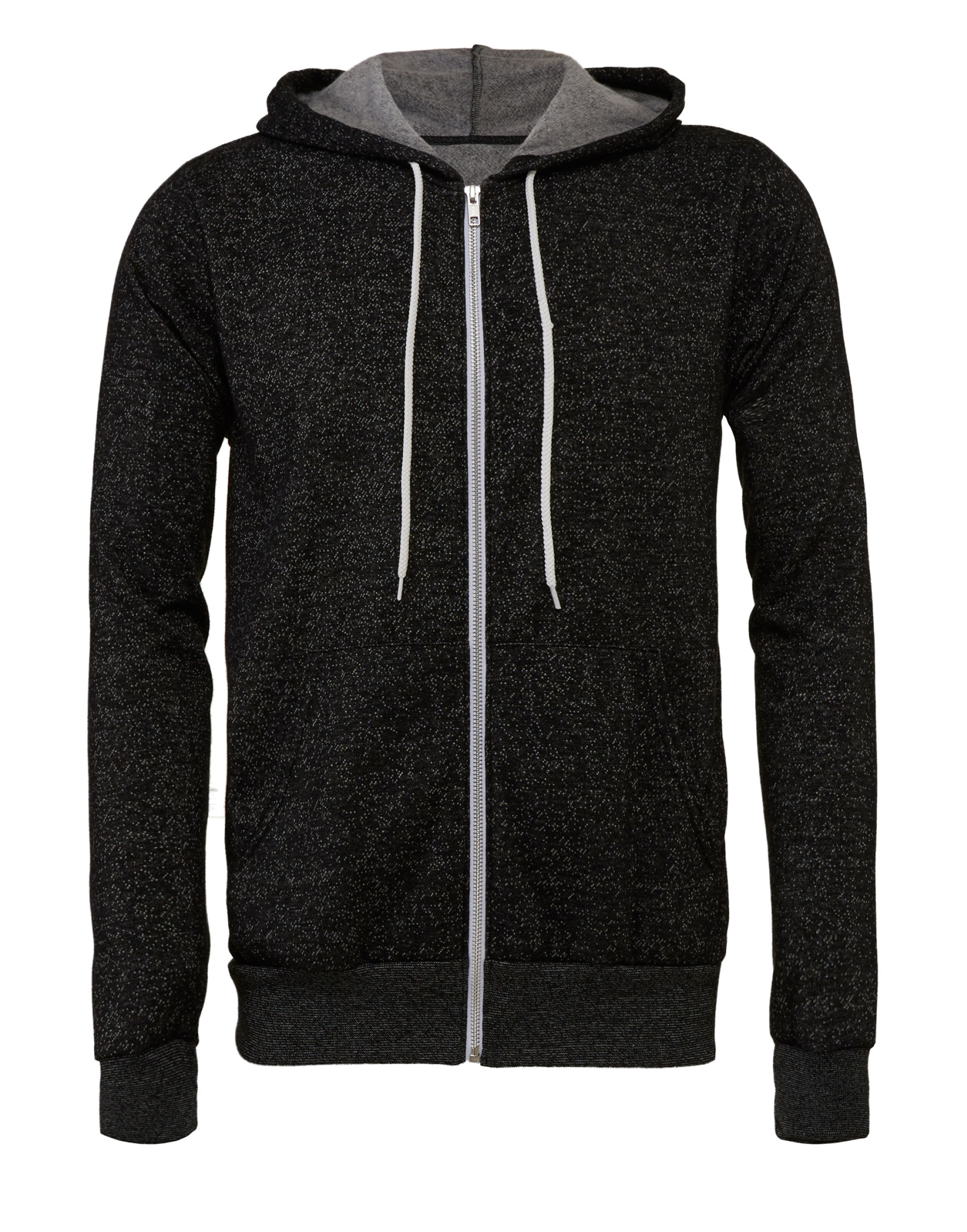 CA3739 Canvas Unisex Poly-Cotton Fleece Full-Zip Hoodie DTG Black