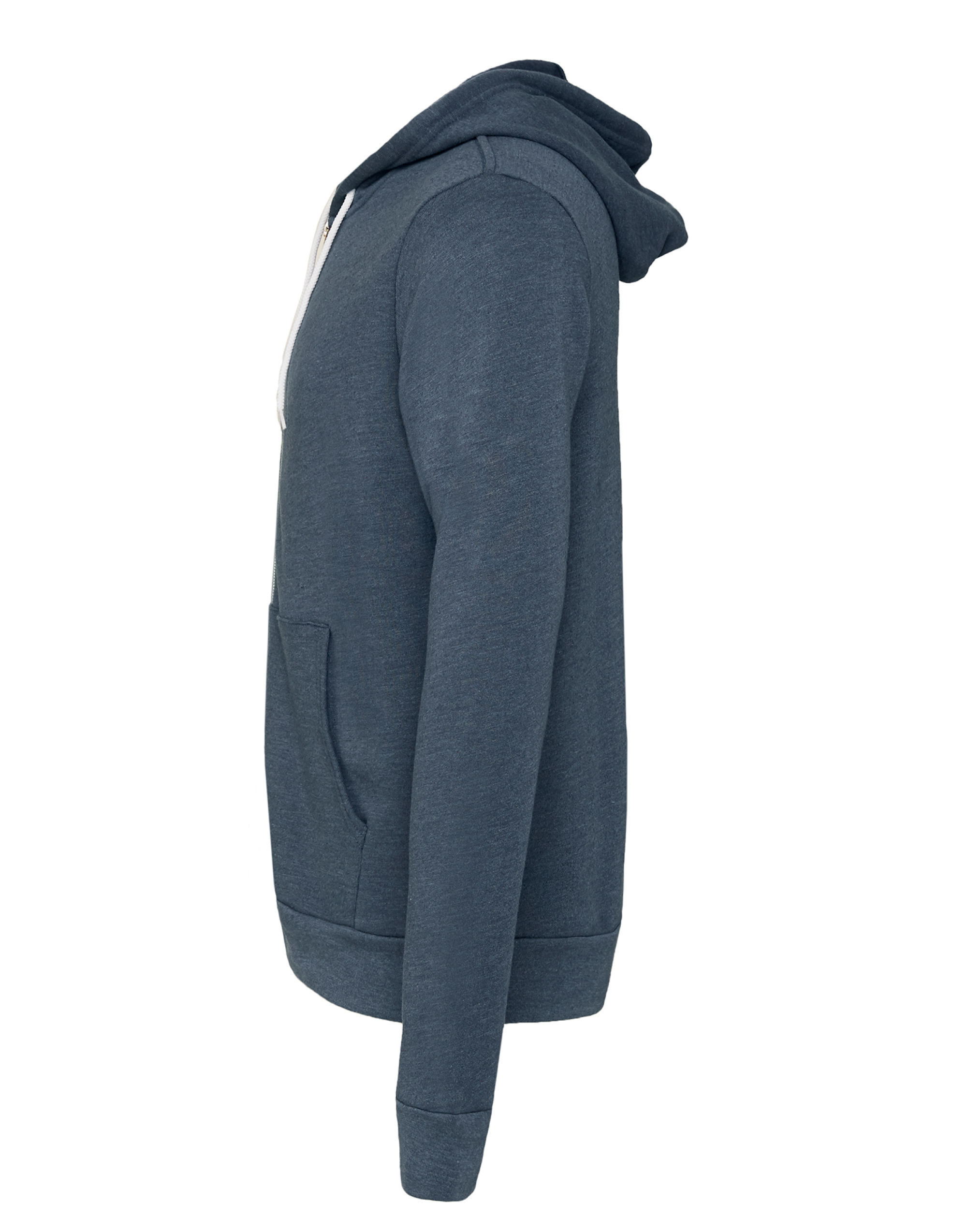 CA3739 Canvas Unisex Poly-Cotton Fleece Full-Zip Hoodie Heather Navy