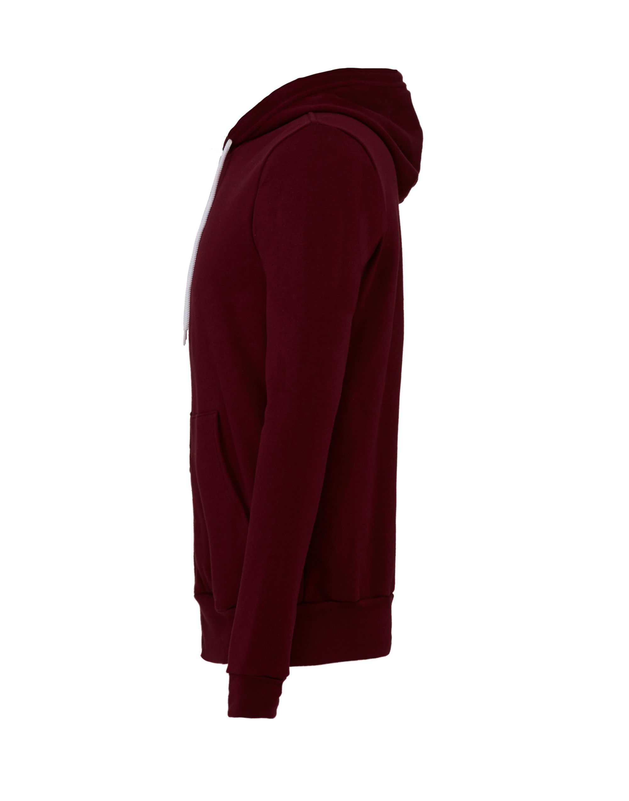 CA3739 Canvas Unisex Poly-Cotton Fleece Full-Zip Hoodie Maroon