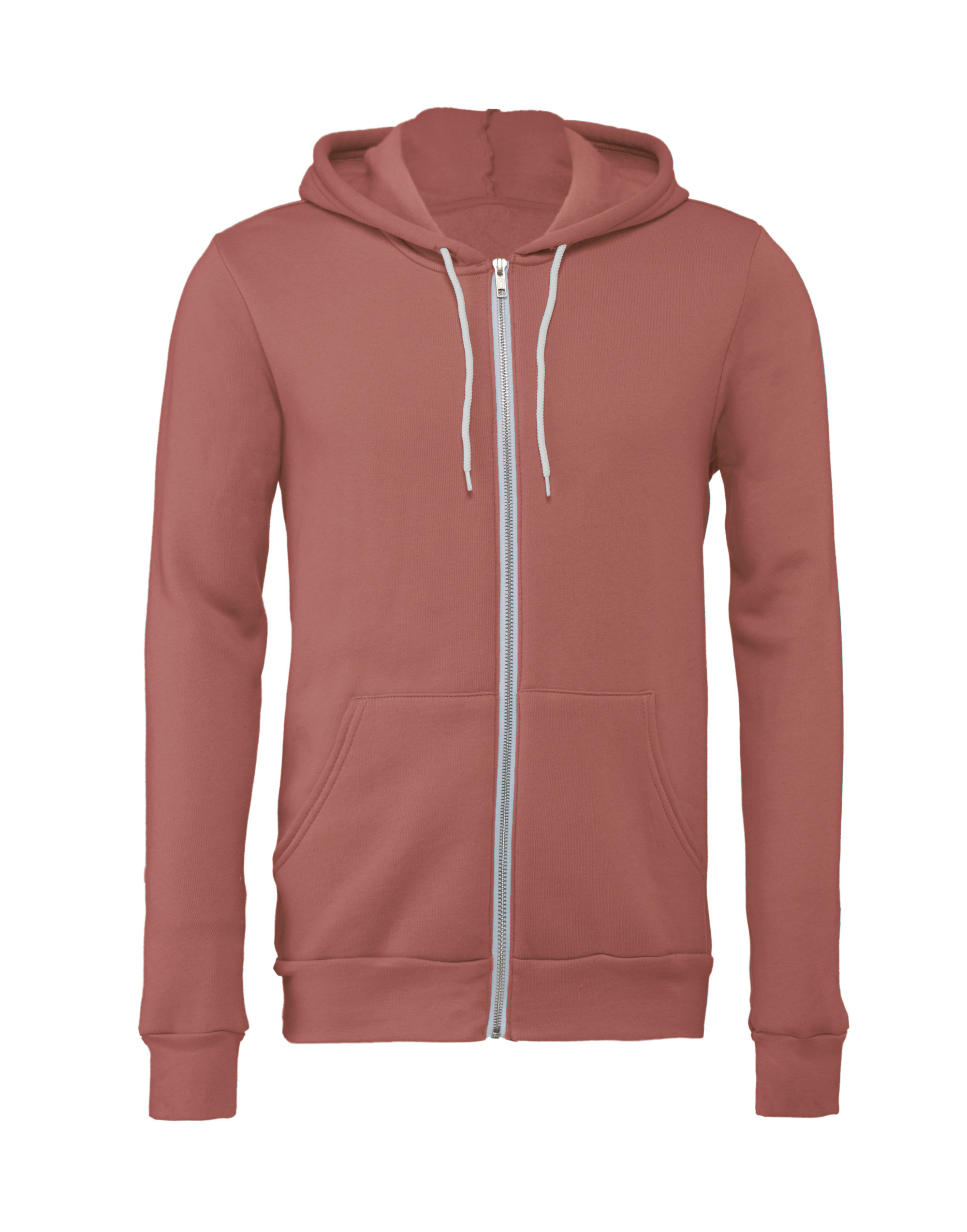 CA3739 Canvas Unisex Poly-Cotton Fleece Full-Zip Hoodie Mauve