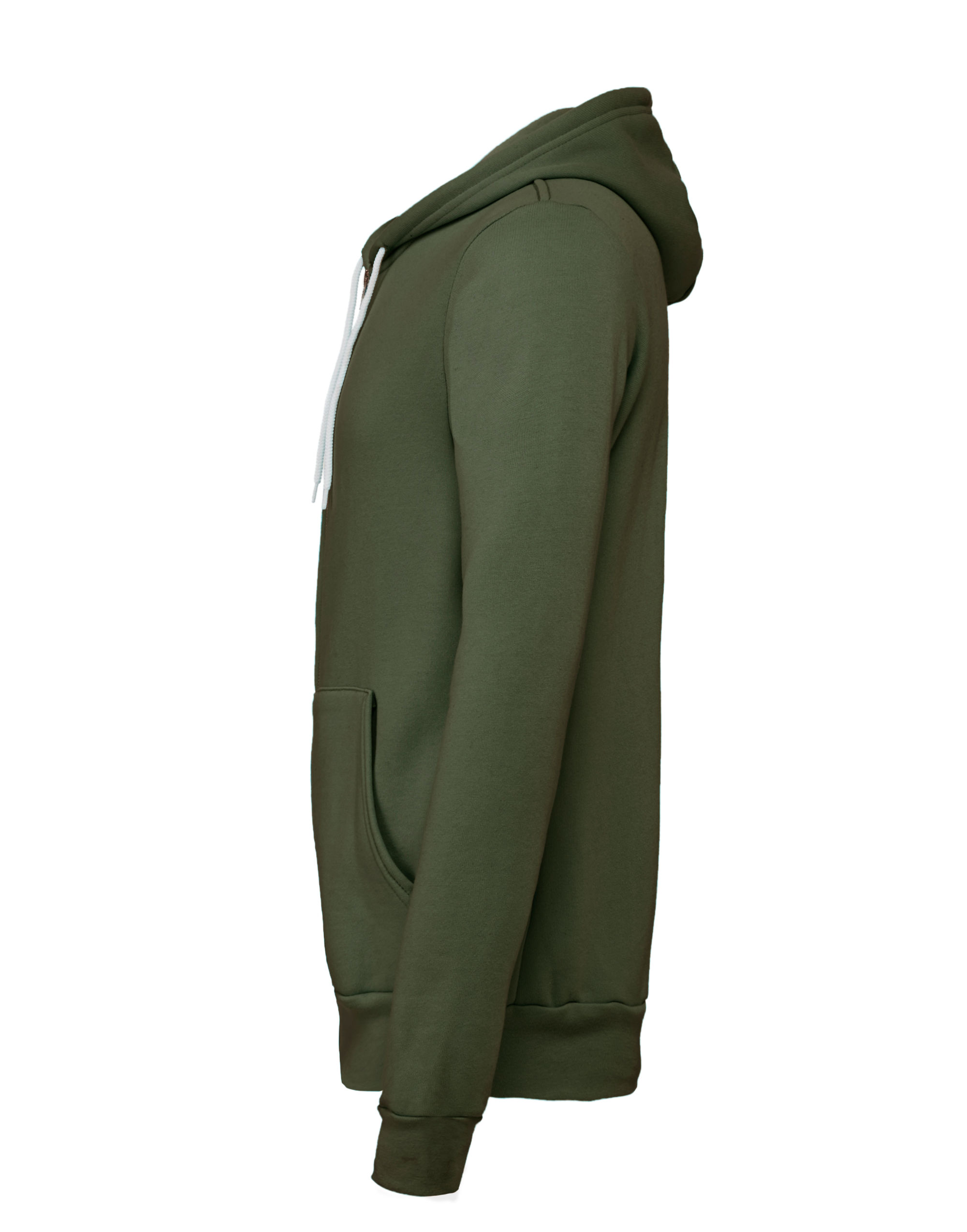 CA3739 Canvas Unisex Poly-Cotton Fleece Full-Zip Hoodie Military Green