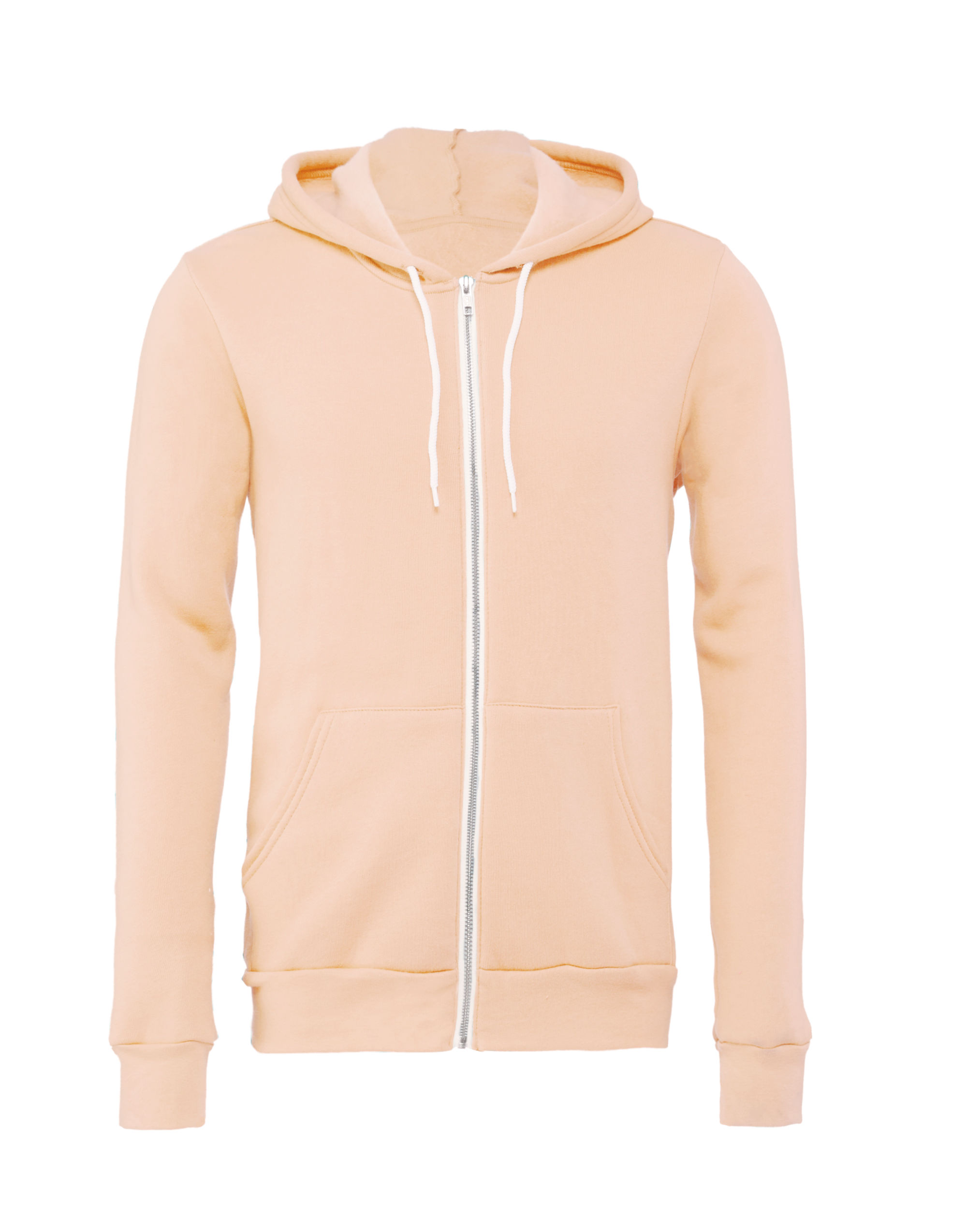 CA3739 Canvas Unisex Poly-Cotton Fleece Full-Zip Hoodie Peach