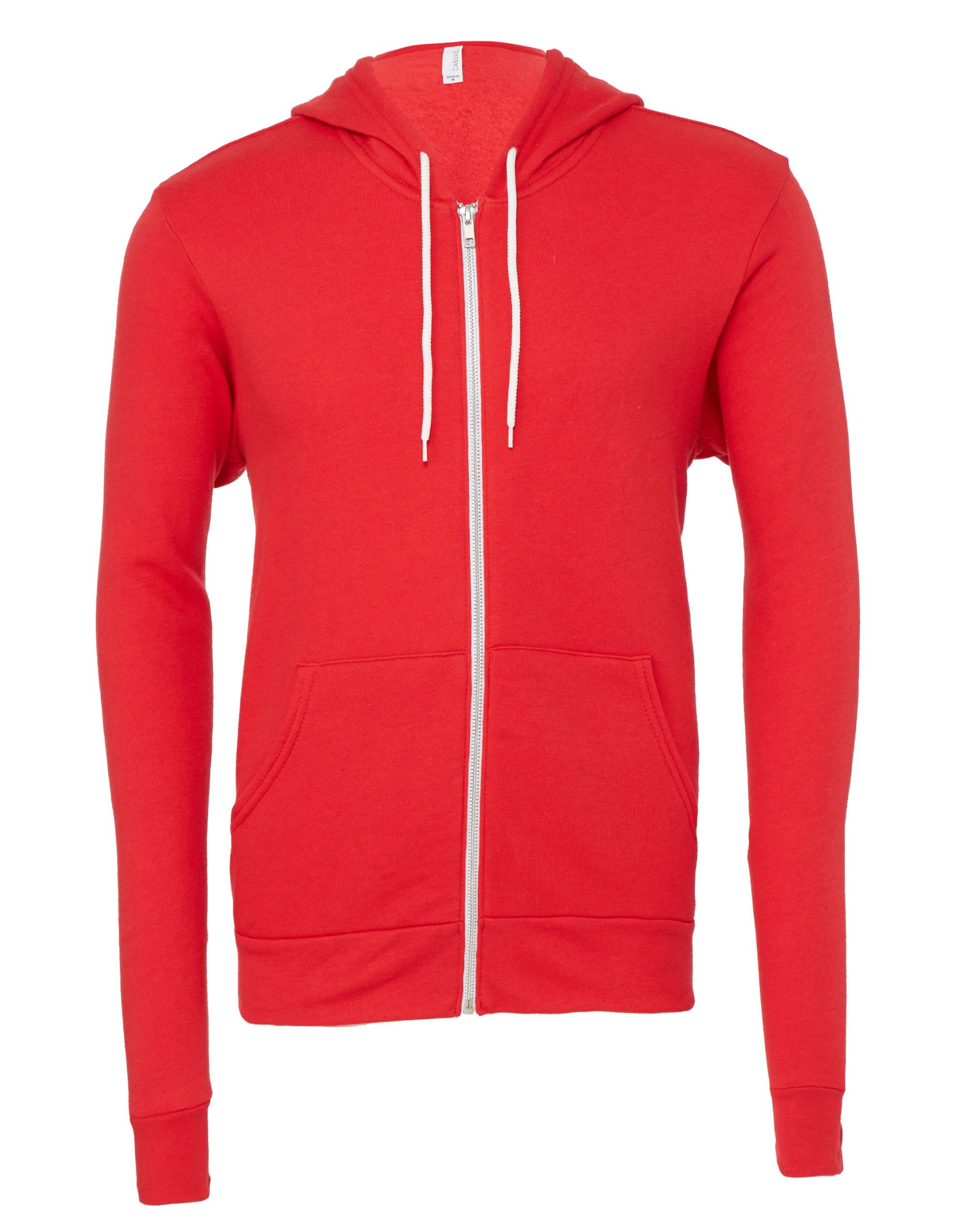 CA3739 Canvas Unisex Poly-Cotton Fleece Full-Zip Hoodie Red