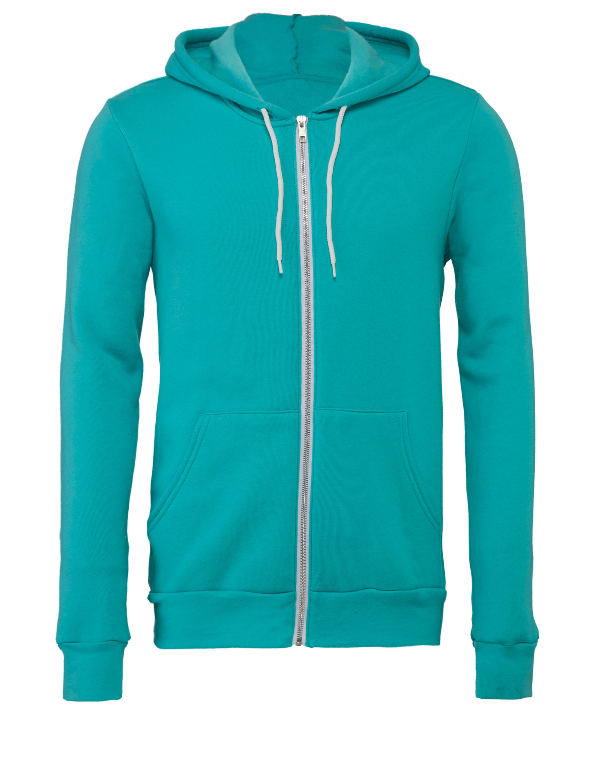 CA3739 Canvas Unisex Poly-Cotton Fleece Full-Zip Hoodie Teal