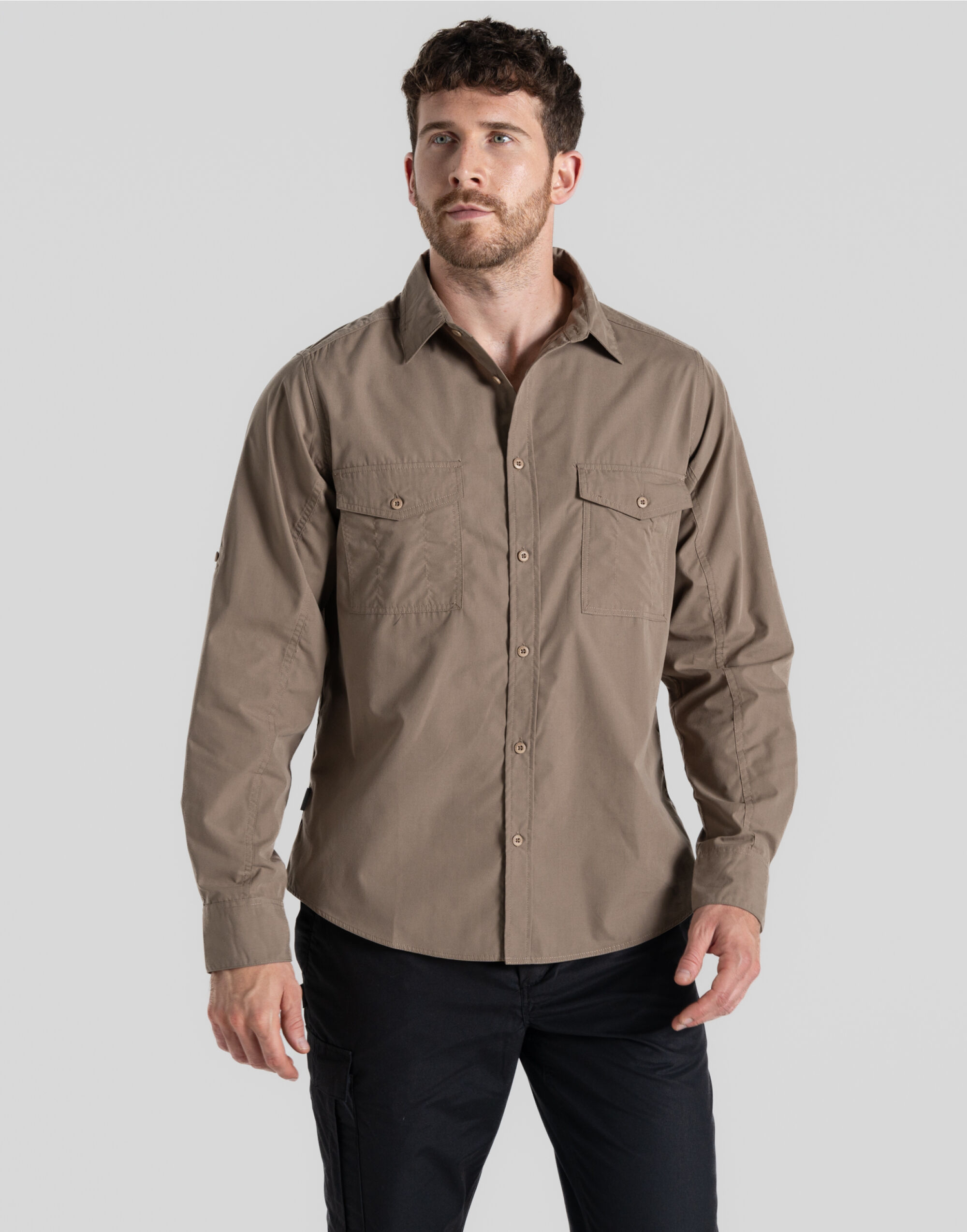 CES001 Men’s Kiwi Long Sleeved Shirt Pebble