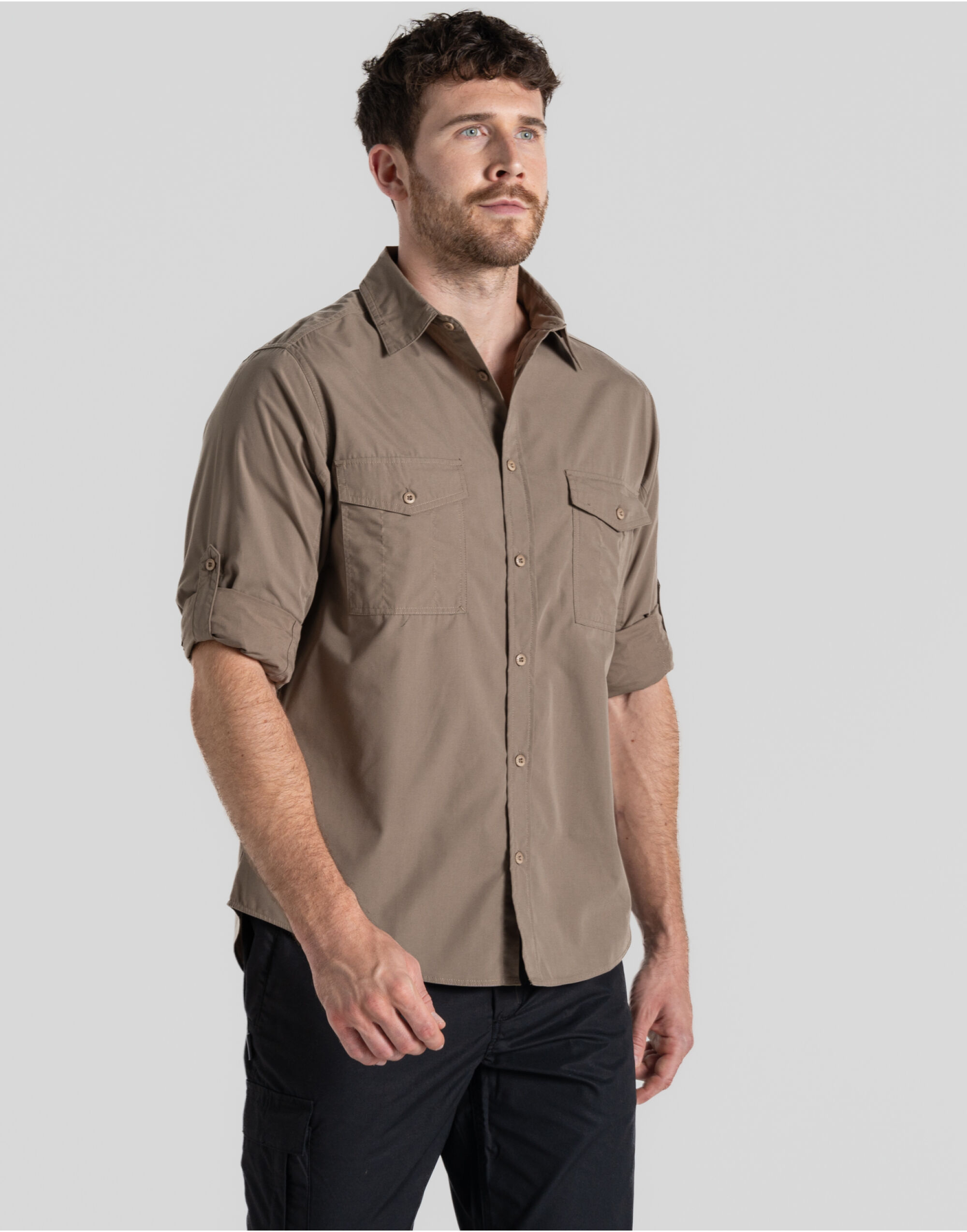 CES001 Men’s Kiwi Long Sleeved Shirt Pebble