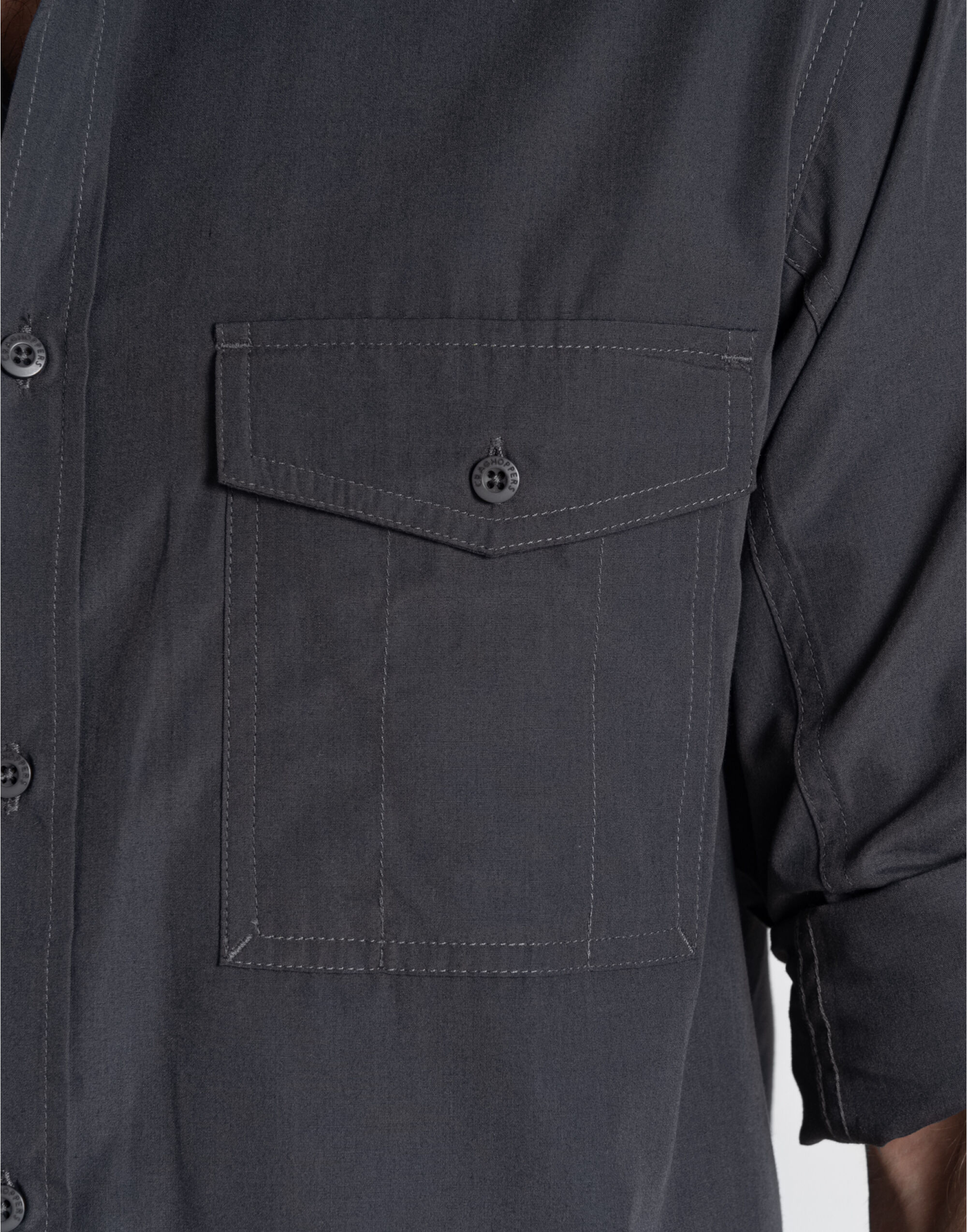 CES001 Men’s Kiwi Long Sleeved Shirt Carbon Grey