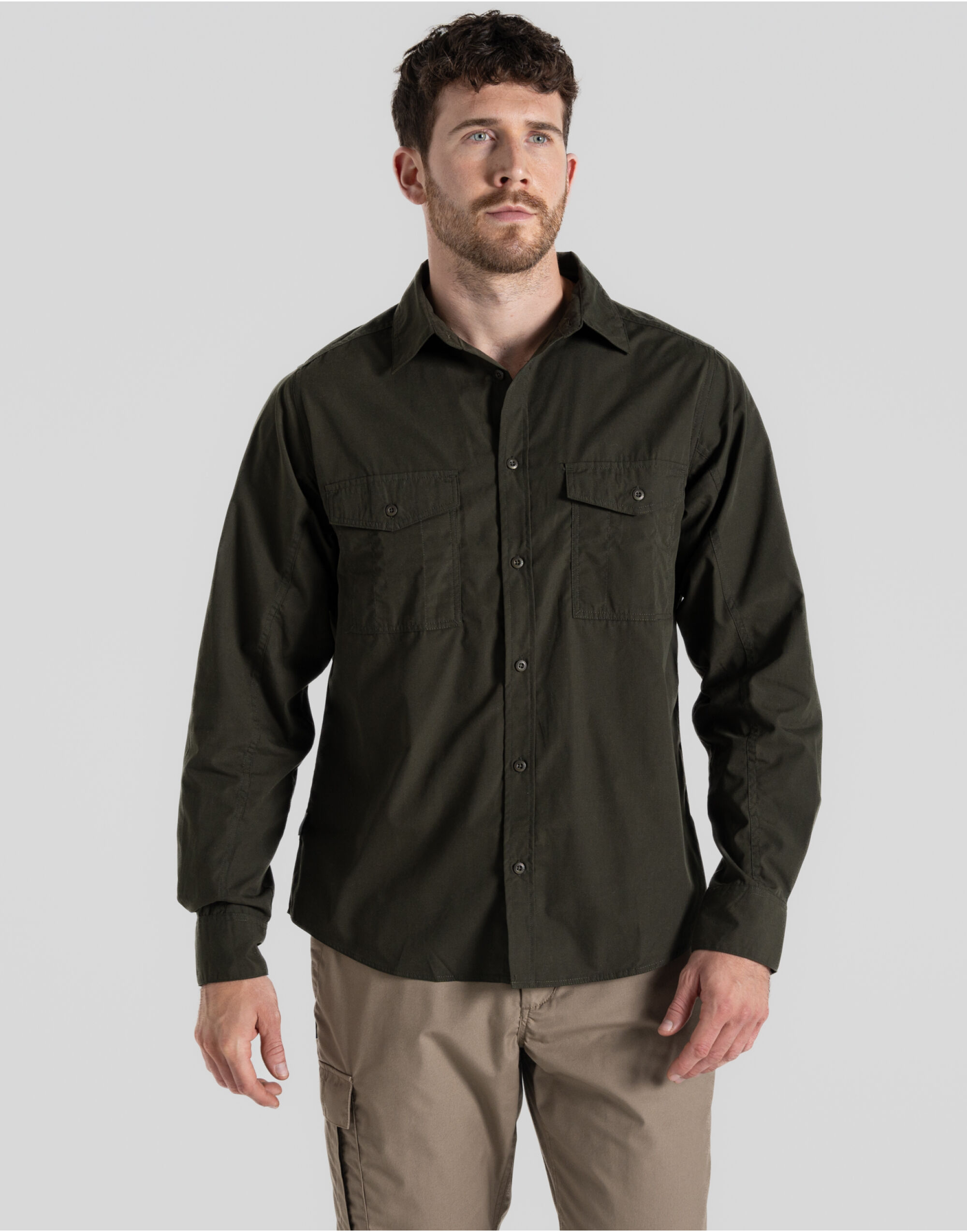 CES001 Men’s Kiwi Long Sleeved Shirt Dark Cedar Green