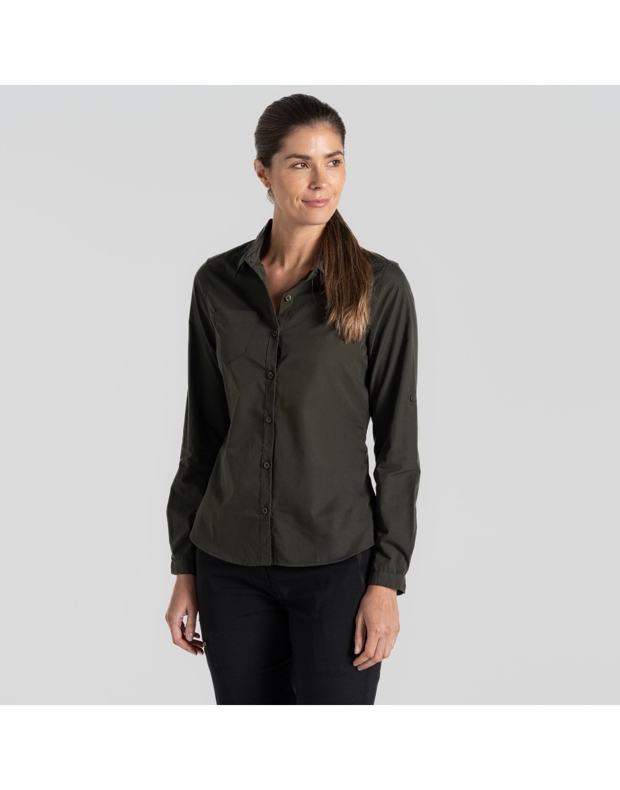 CES002 Women’s Kiwi Long Sleeved Shirt Dark Cedar Green