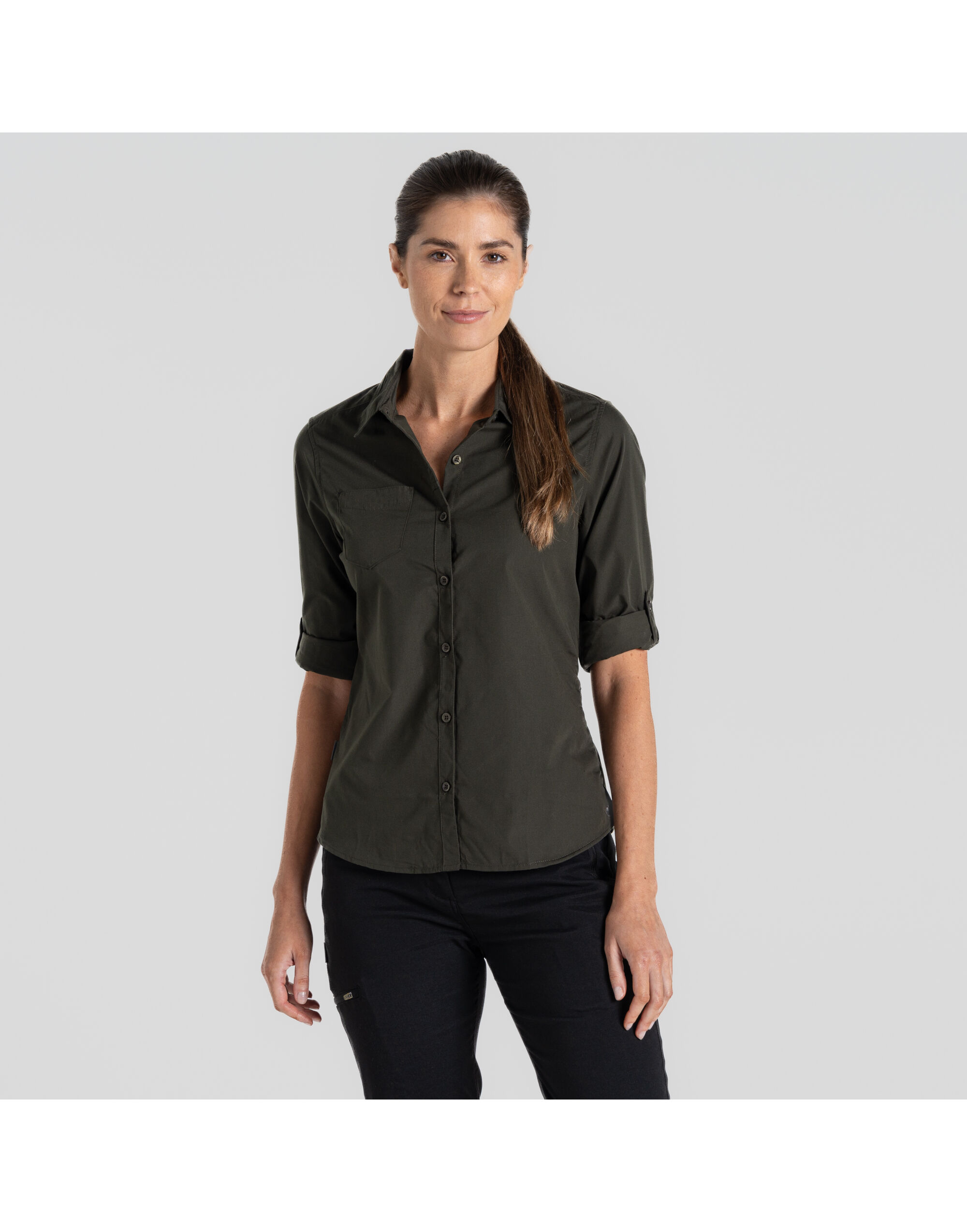 CES002 Women’s Kiwi Long Sleeved Shirt Dark Cedar Green