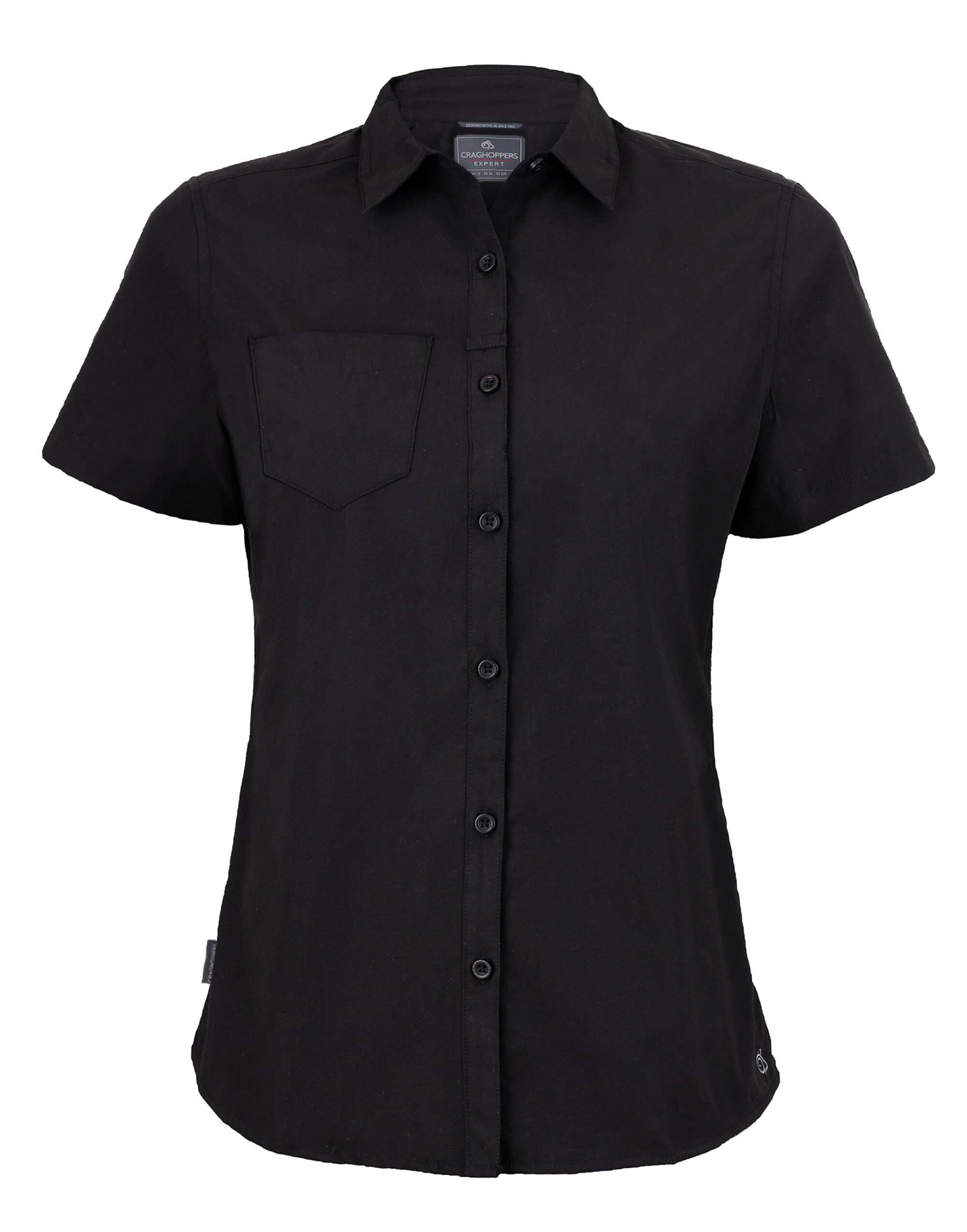 CES004 Black Womens Kiwi Short Sleeve Shirt