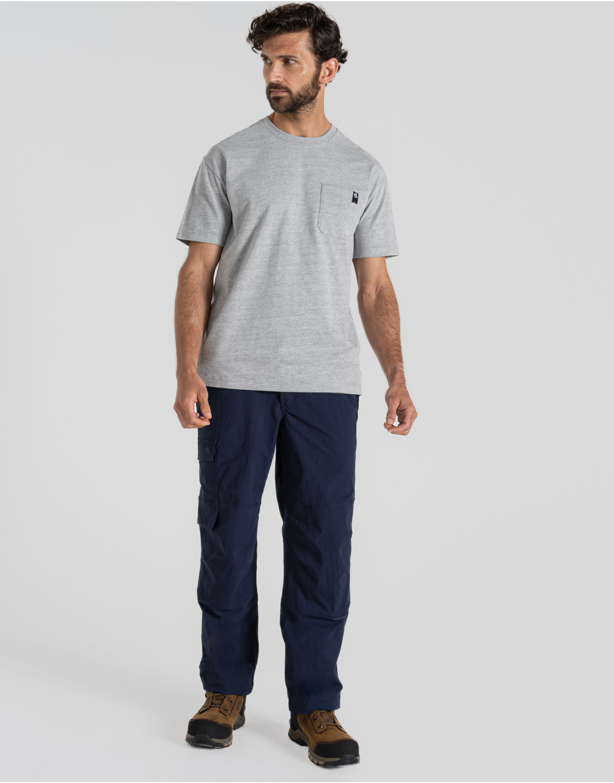 CET004 Wakefield Pocket T-Shirt Soft Grey Marl