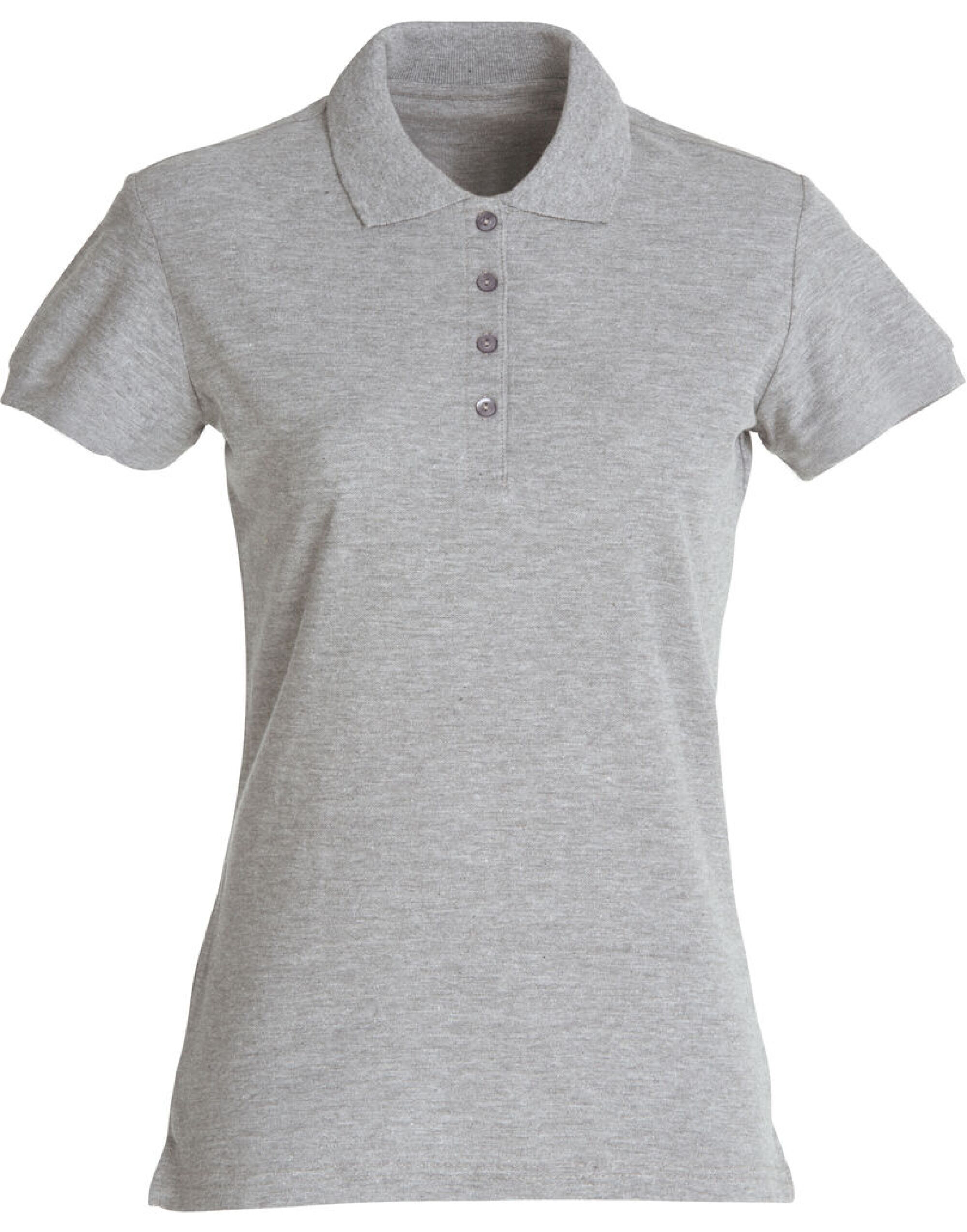 CQ028231 Ladies Basic Polo Grey Melange