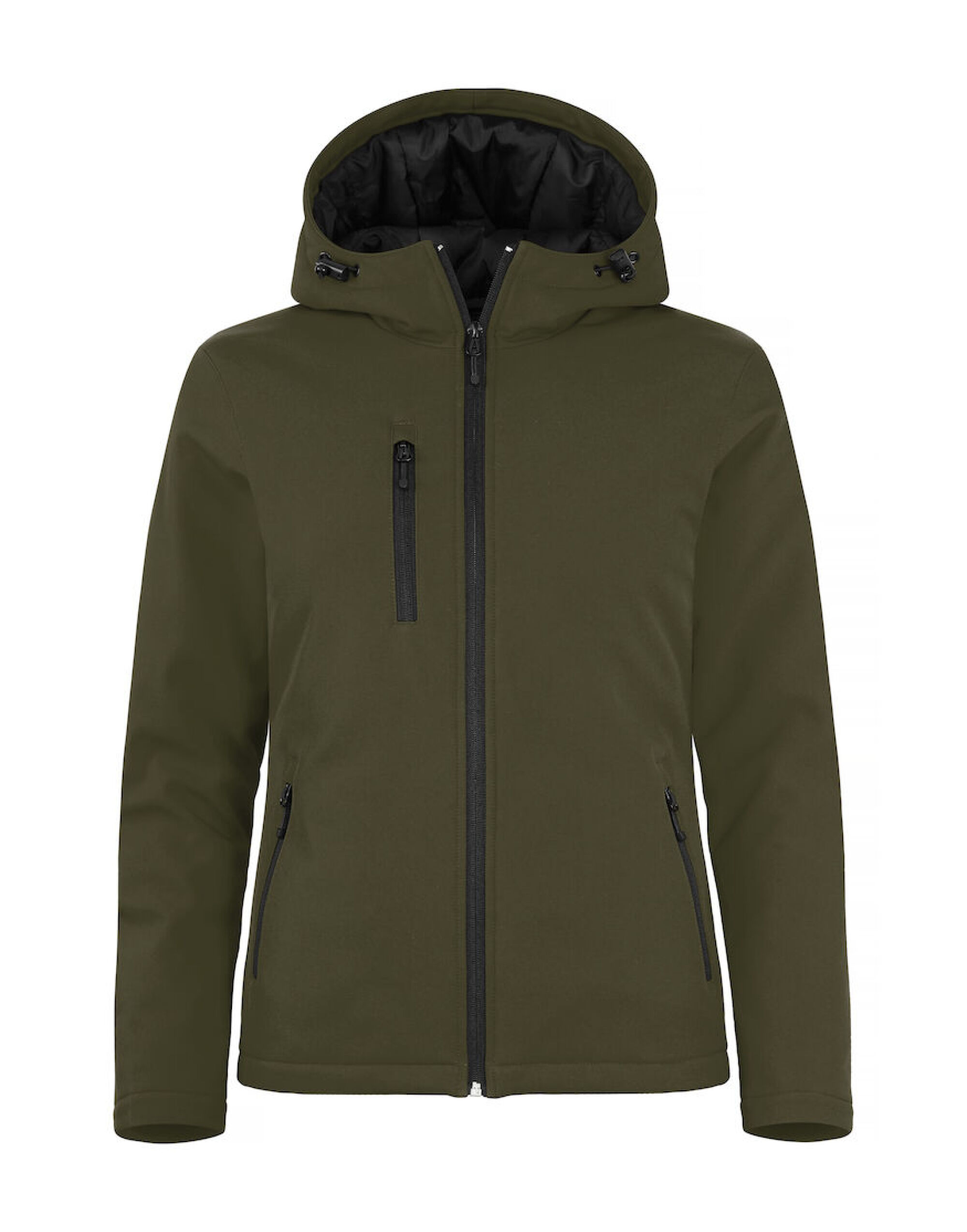 CQ020953 Ladies Padded Softshell Hoody Fog Green