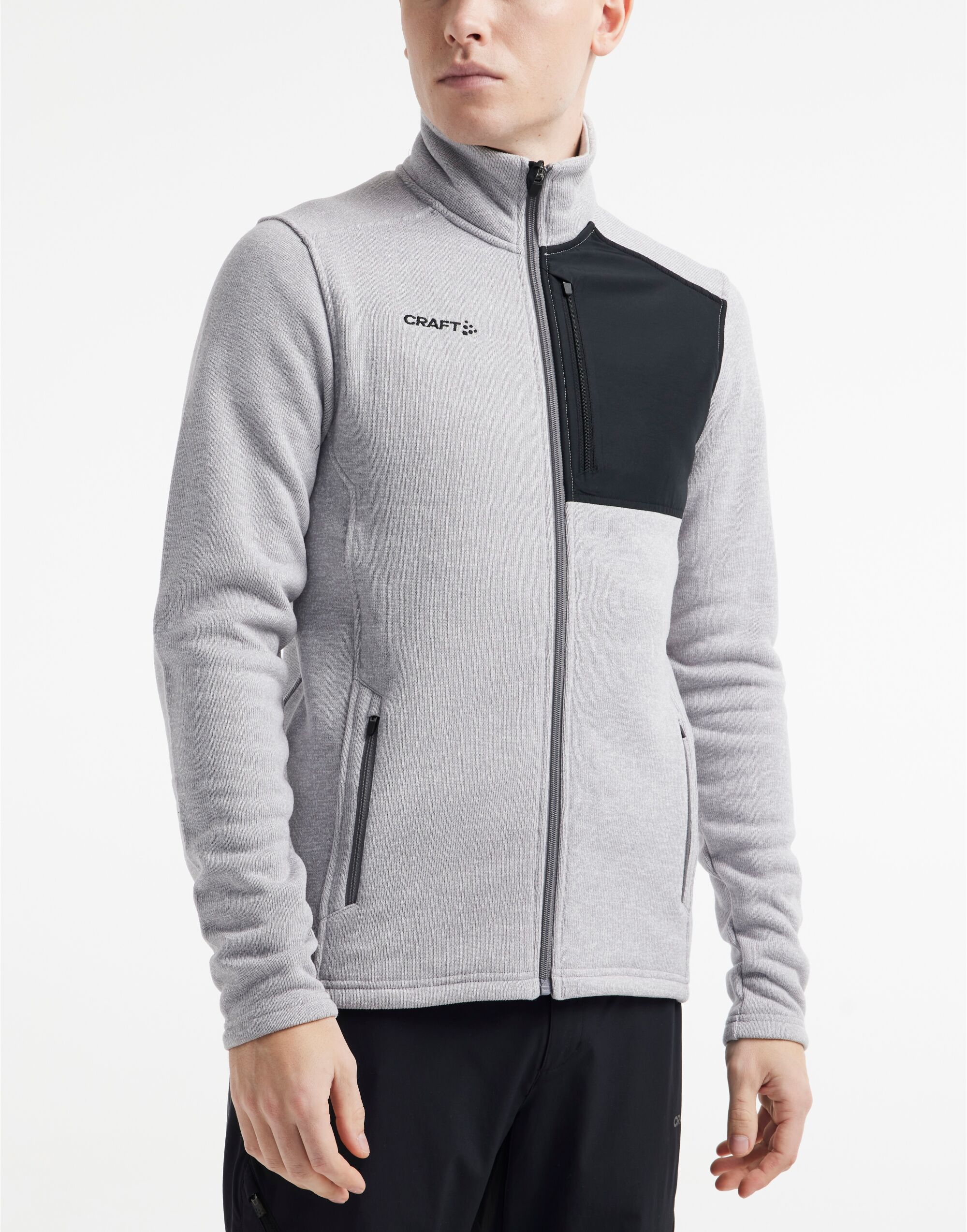 CR1912218 Men’s ADV Explore Heavy Fleece Jacket Grey Melange/ Black