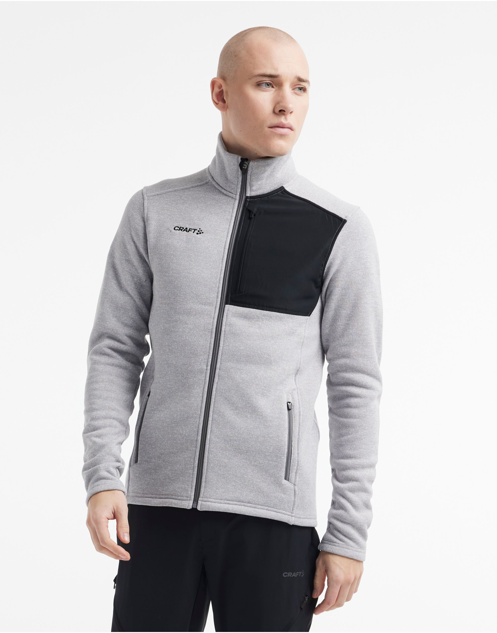 CR1912218 Men’s ADV Explore Heavy Fleece Jacket Grey Melange/ Black