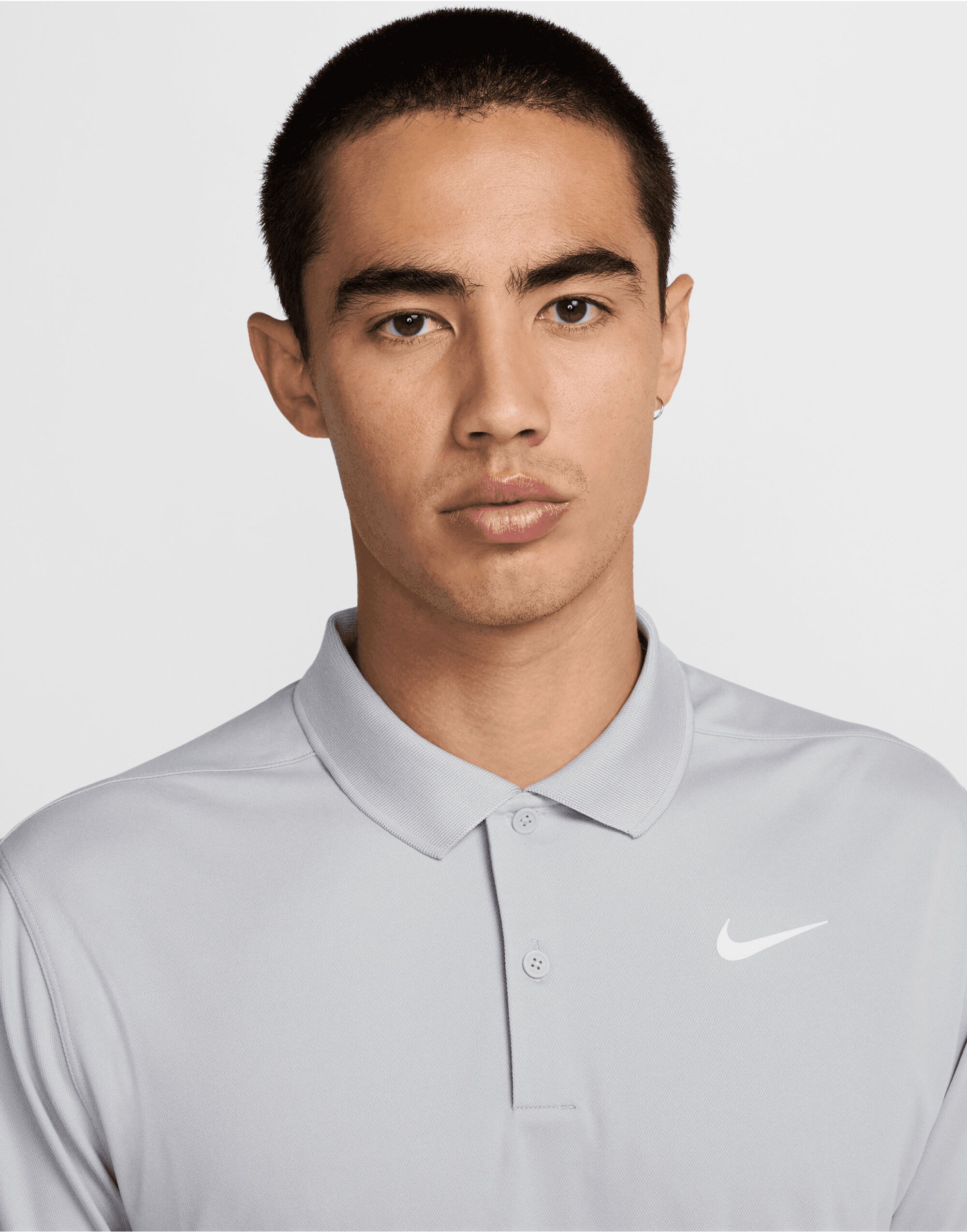 DH0822 Wolf Grey/White Dri-FIT Victory Solid Polo (LC)